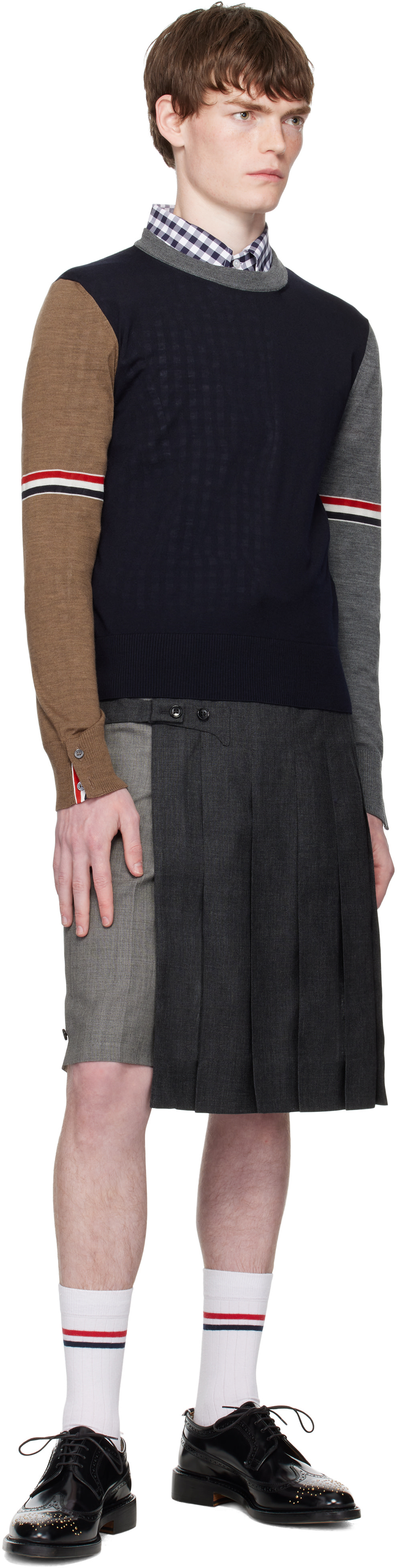 Thom Browne - Pull décontracté multicolore à panneaux