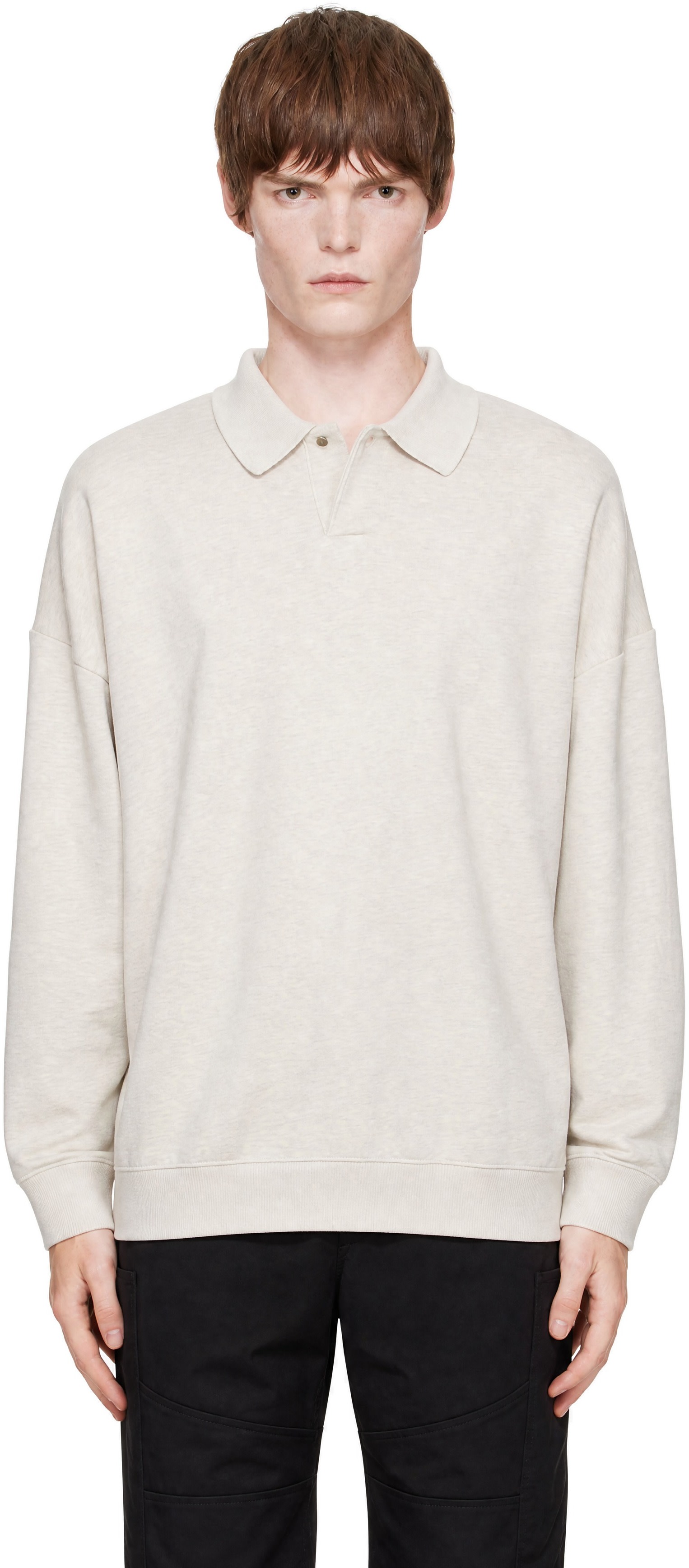 Thom Browne: Gray 4-Bar Long Sleeve T-Shirt | SSENSE