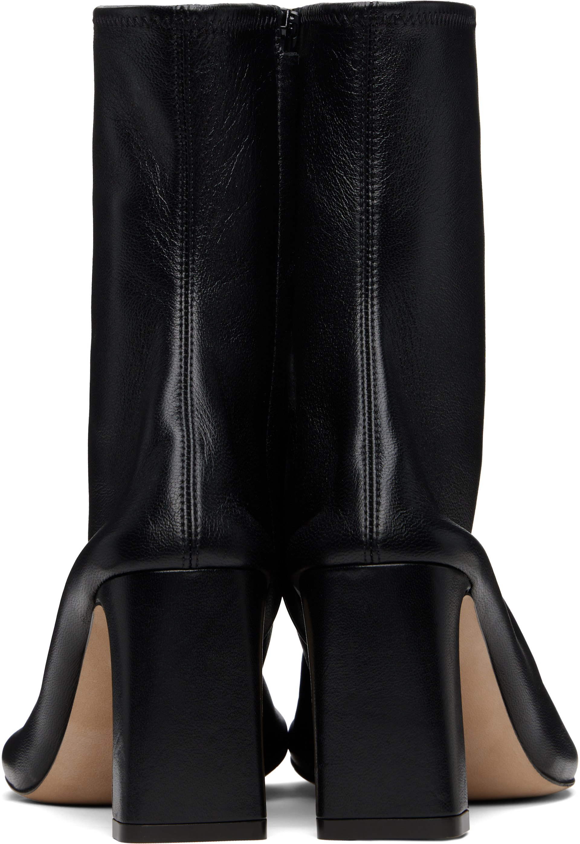 CHRISTEN - Bottes noires en cuir extensible à bout Tabi exclusives à SSENSE