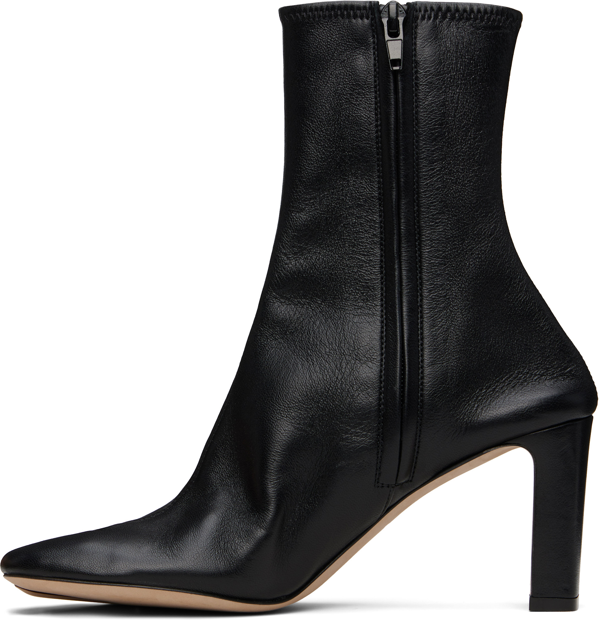 CHRISTEN - Bottes noires en cuir extensible à bout Tabi exclusives à SSENSE