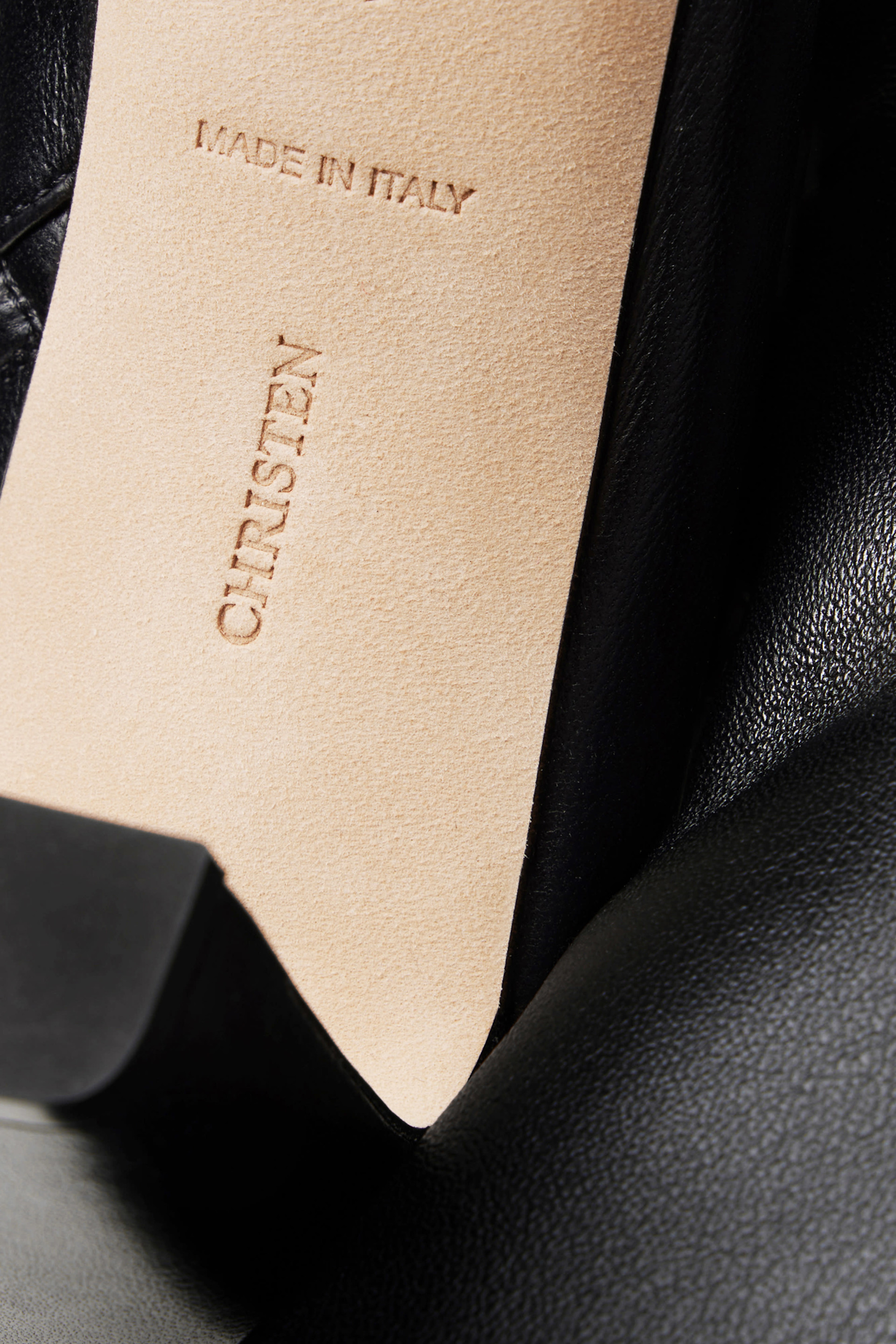 CHRISTEN - Bottes noires en cuir extensible à bout Tabi exclusives à SSENSE