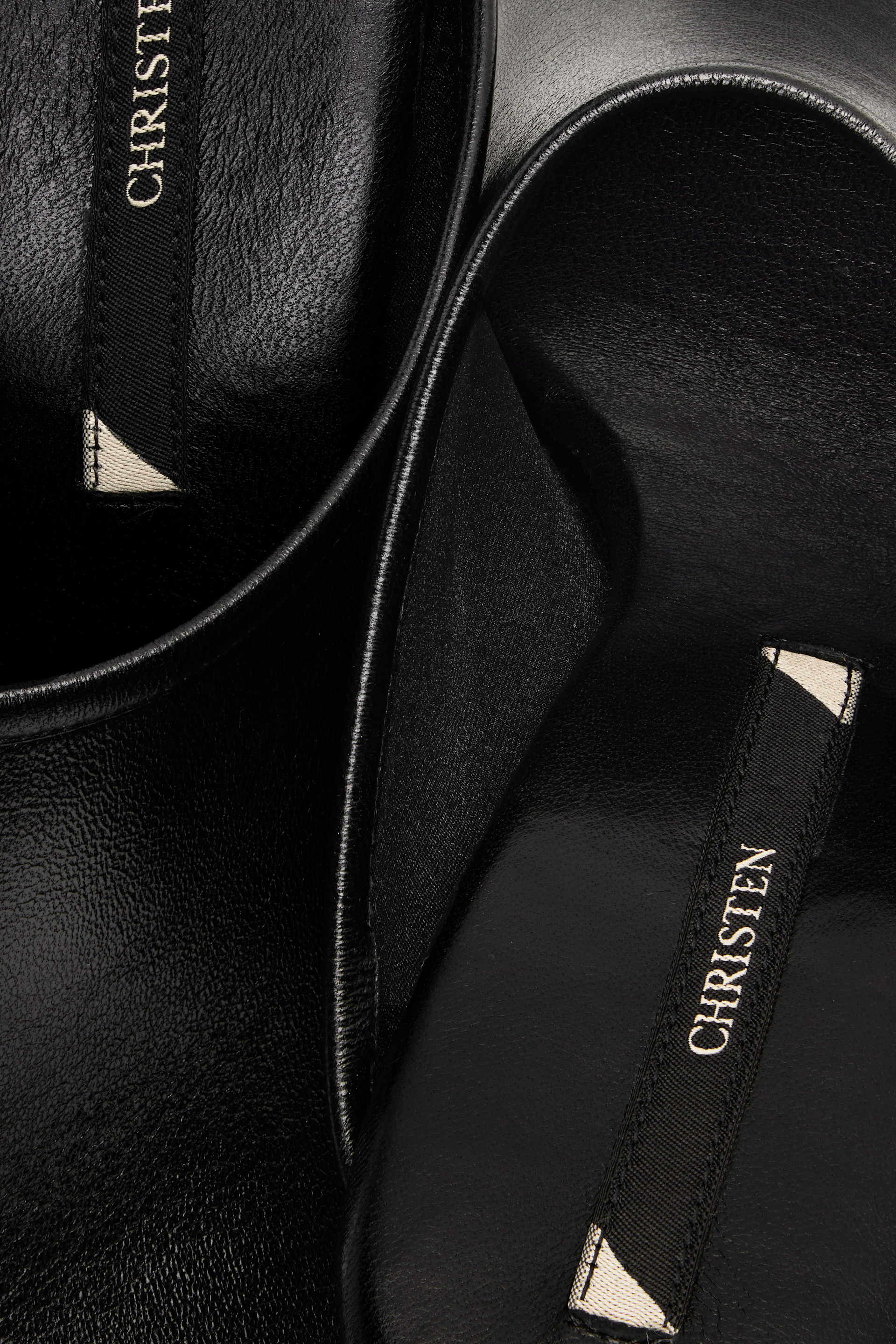 CHRISTEN - 블랙 75mm 스트레치 뮬