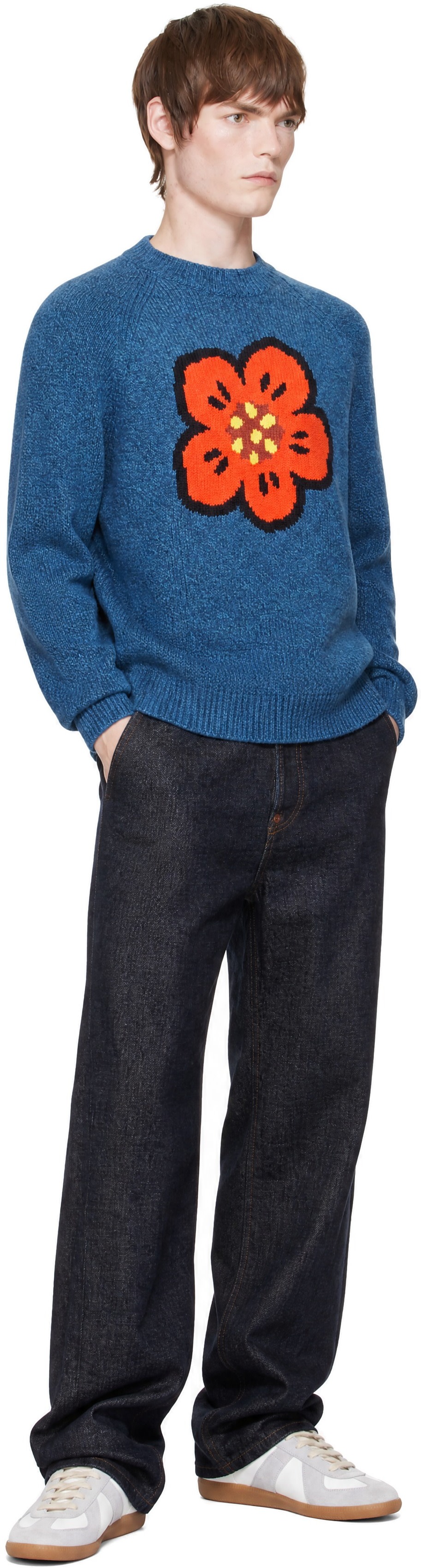 Kenzo: Blue Kenzo Paris 'Boke Flower' Sweater | SSENSE