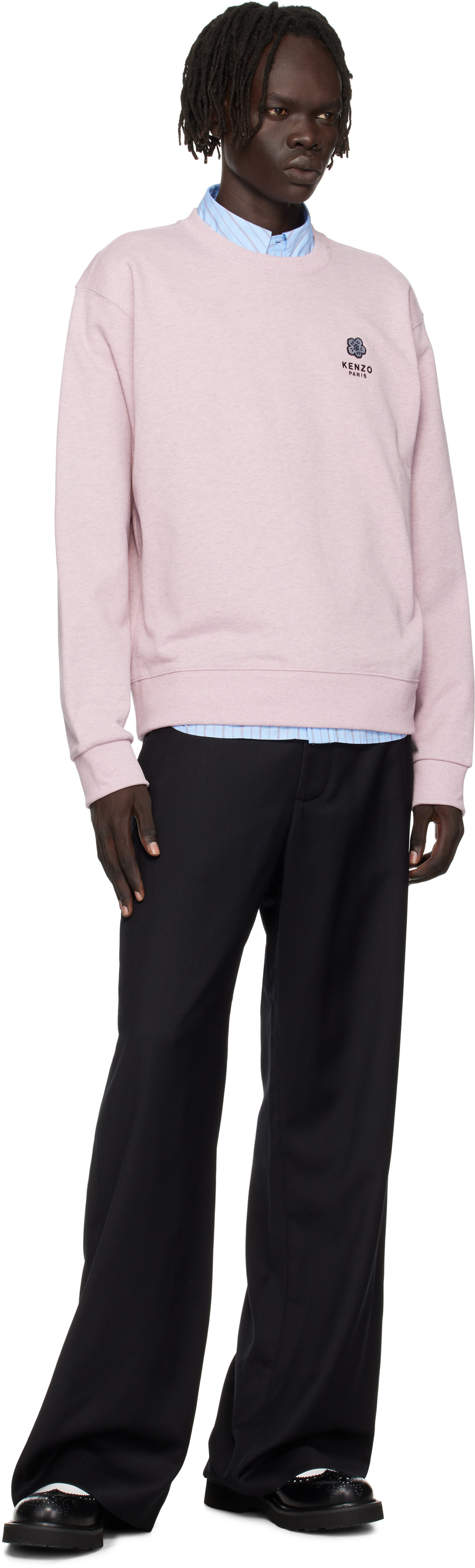 Kenzo - Pull molletonné rose à logos brodés - BOKE FLOWER