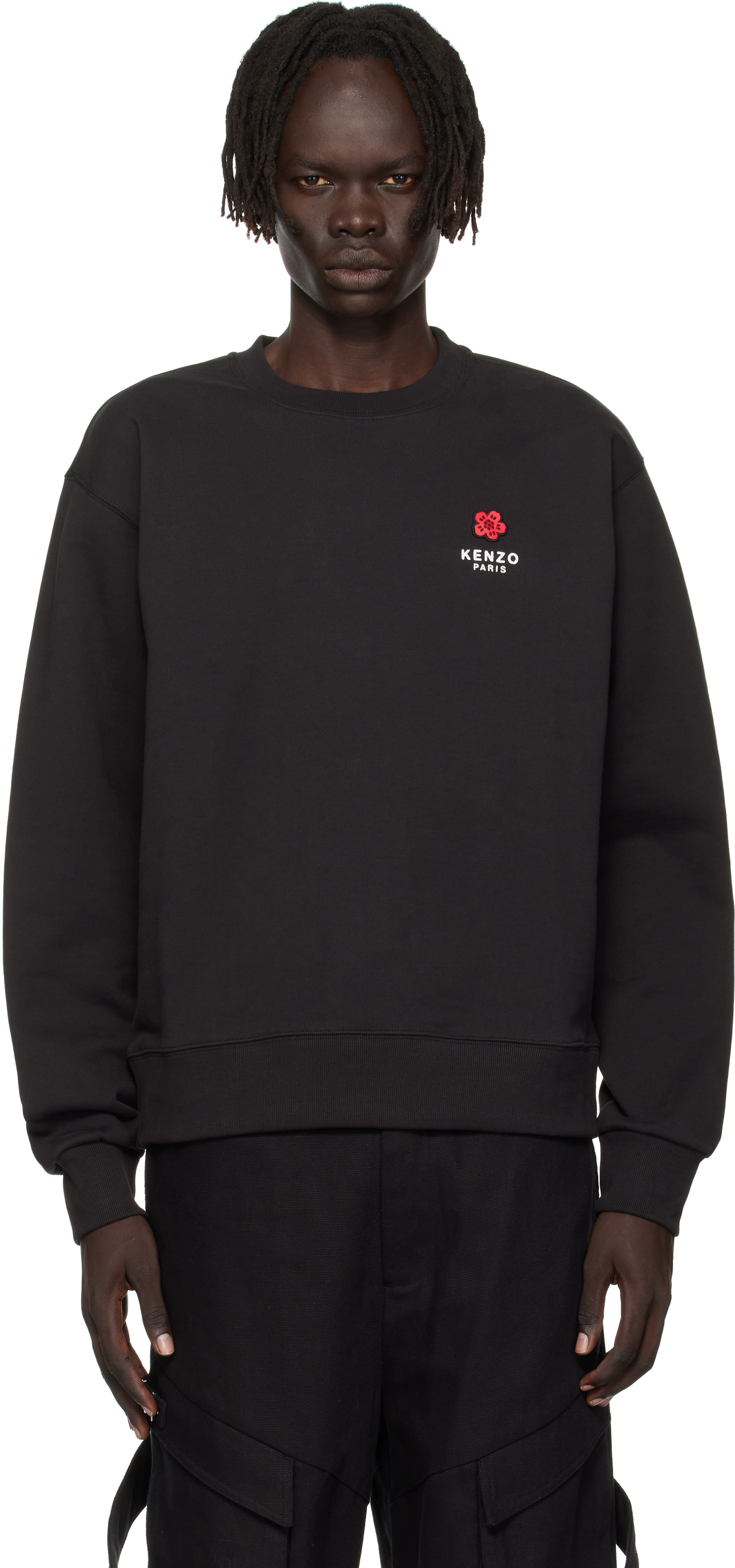 Kenzo: ブラック Kenzo Paris 'Boke Flower' Embroidered スウェット