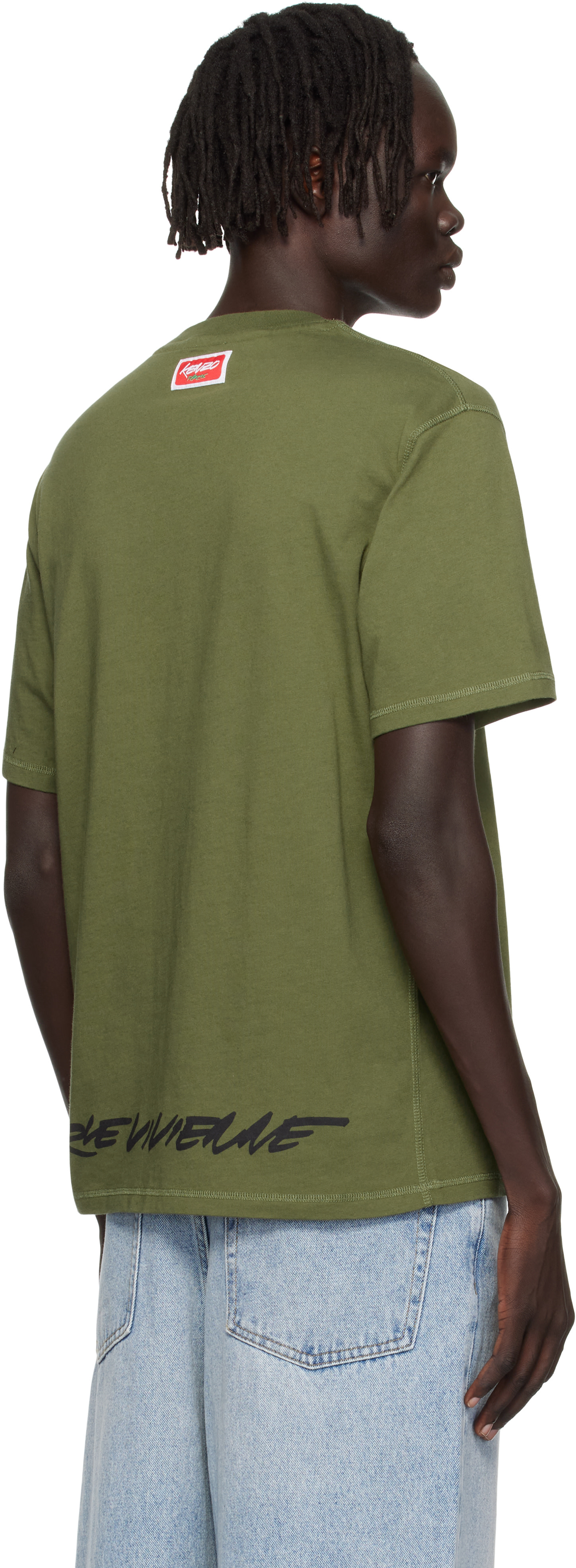 Kenzo: Khaki Kenzo Paris Futura 2000 Edition Cotton T-shirt | SSENSE