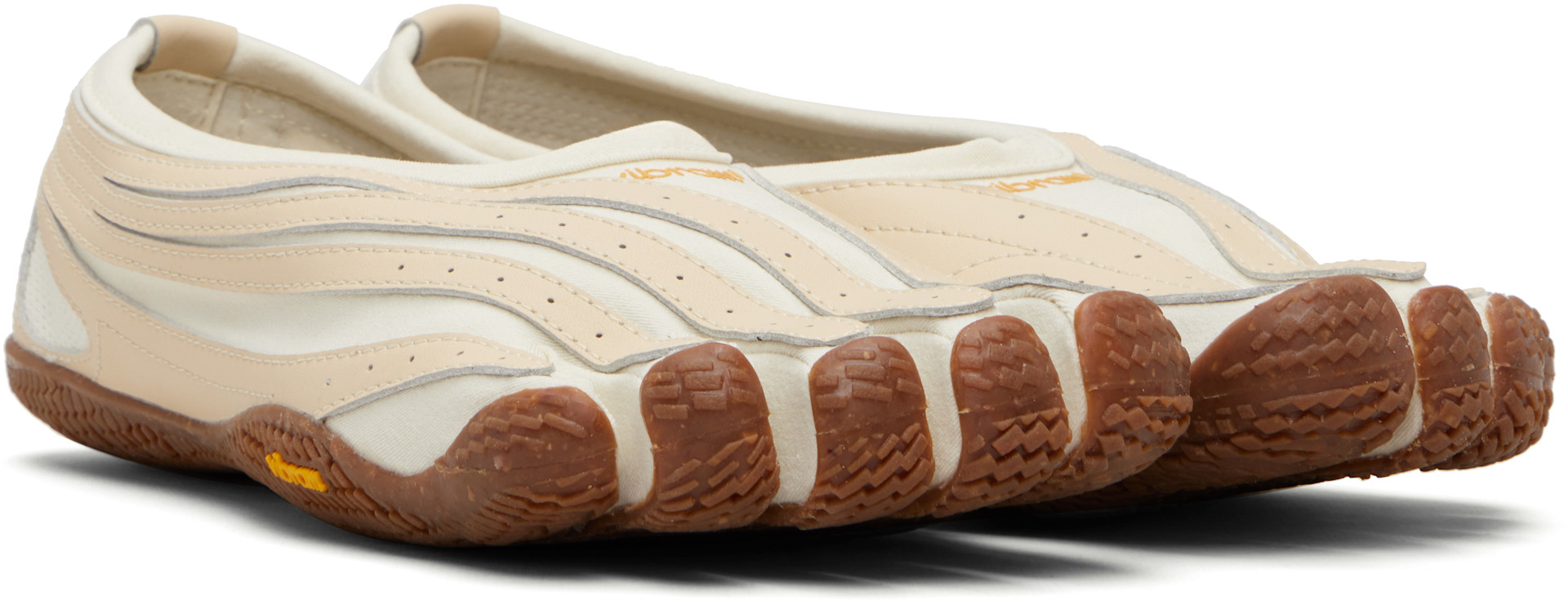 Vibram FiveFingers: White & Beige Jaya EVO Slip-on Loafers