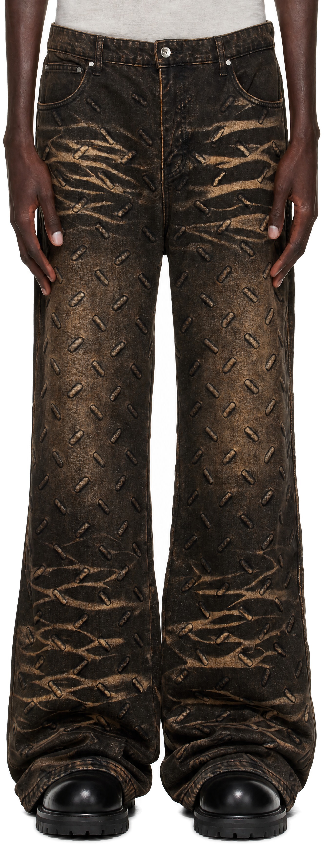 Who Decides War - Black Thread Plate Jeans
