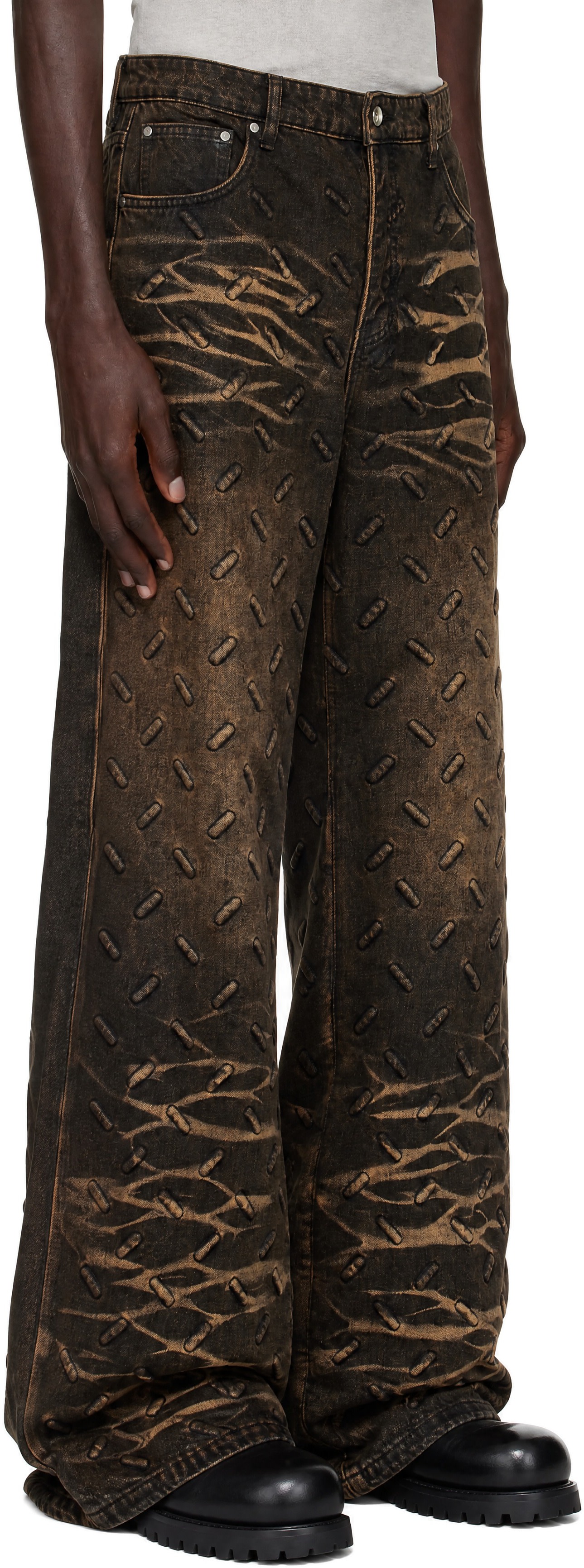 Who Decides War - Black Thread Plate Jeans