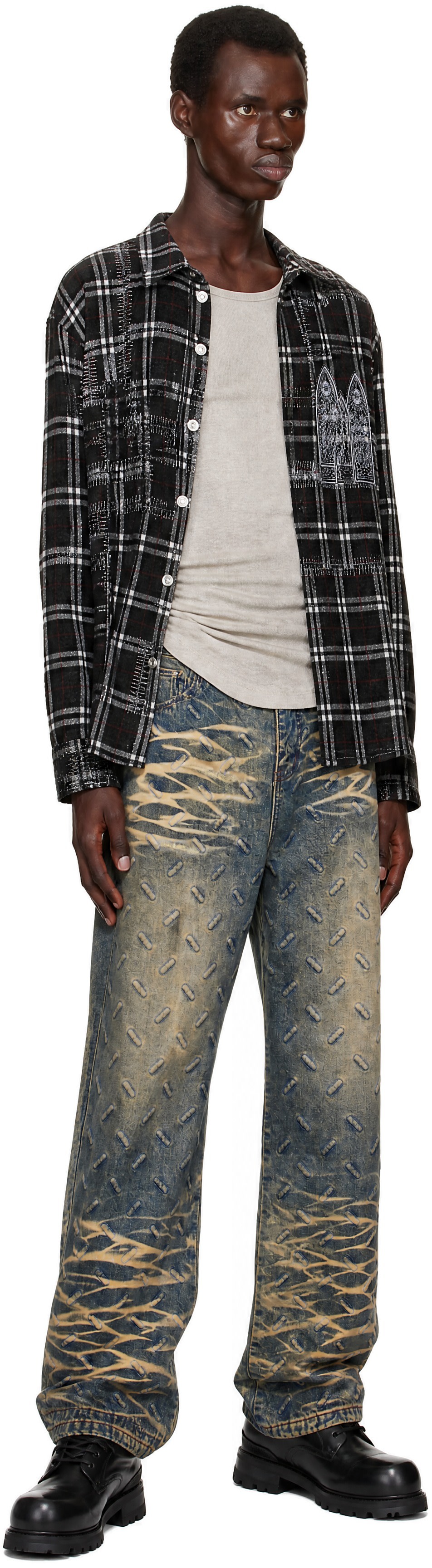 Who Decides War - Blue Thread Plate Jeans