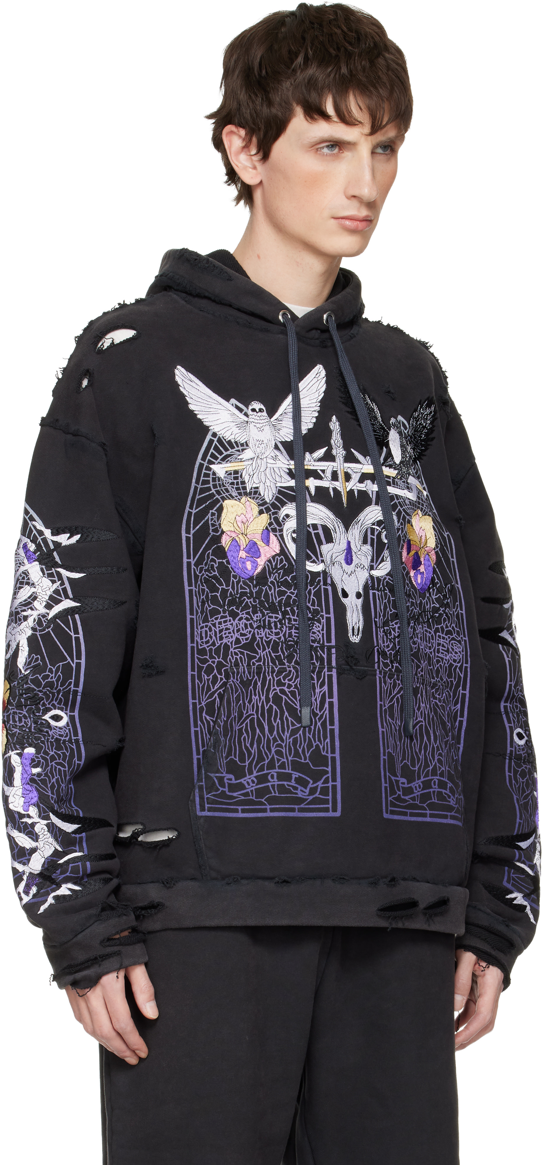 Who Decides War: Black Eptiome Hoodie | SSENSE