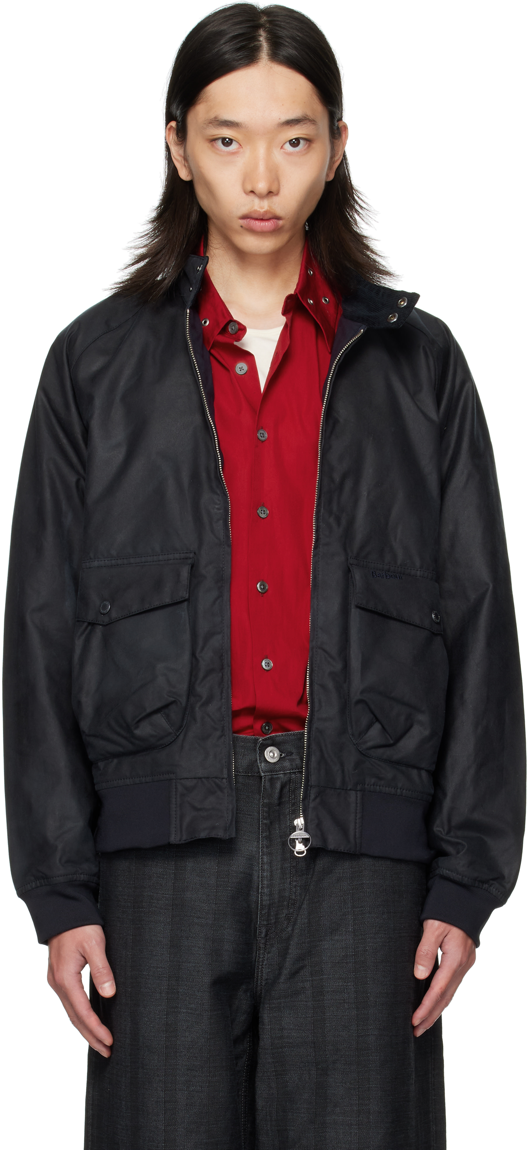 Barbour: ネイビー Modern Royston ワックス ジャケット | SSENSE 日本