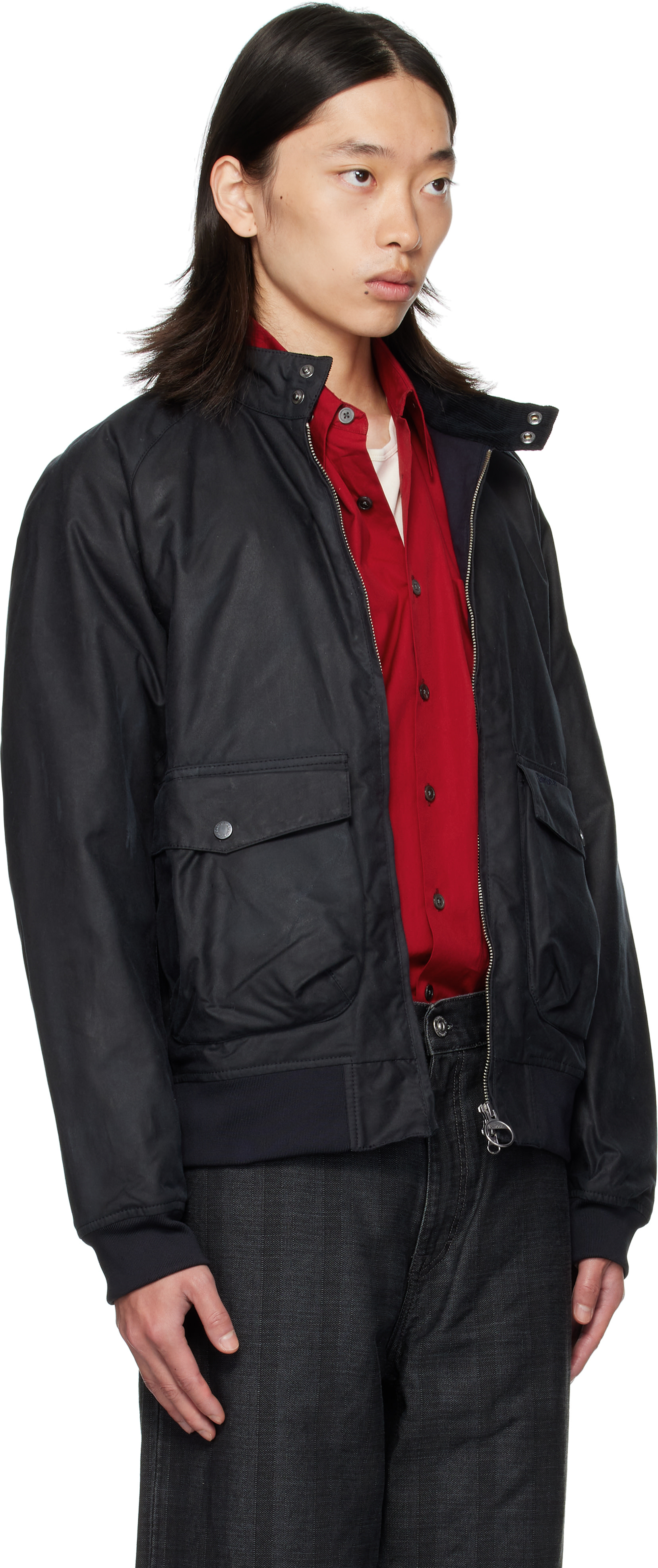 Barbour: ネイビー Modern Royston ワックス ジャケット | SSENSE 日本