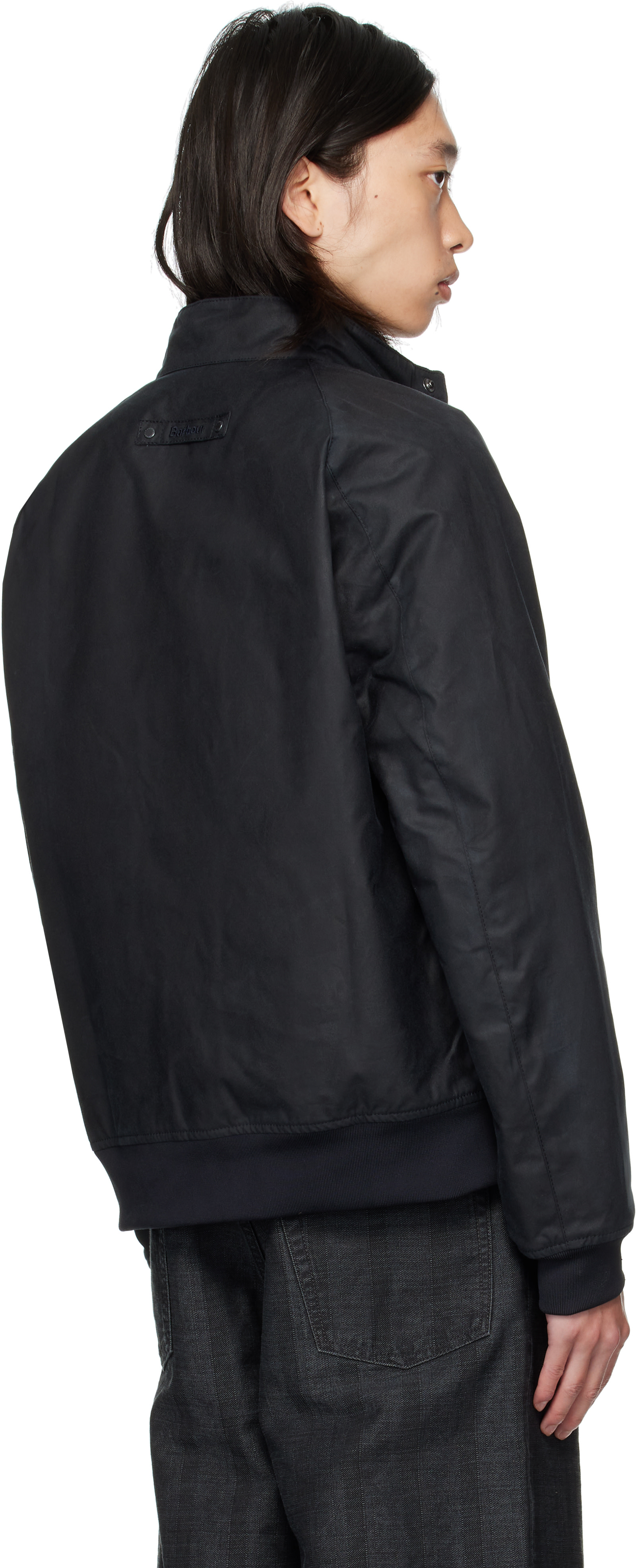 Barbour: Navy Modern Royston Waxed Jacket | SSENSE South Korea