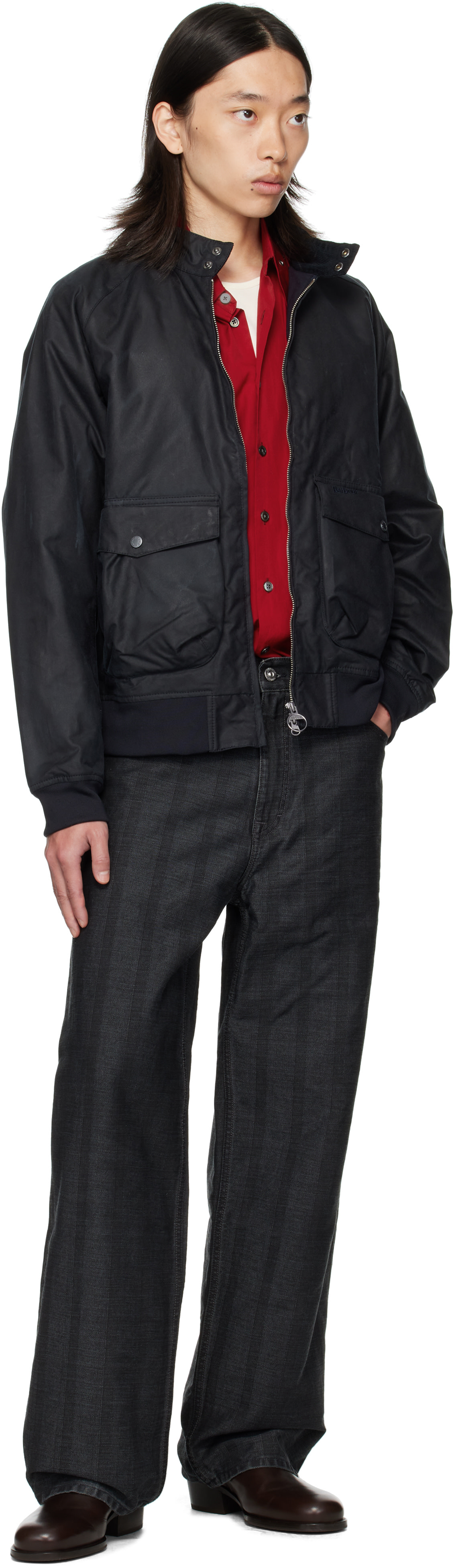 Barbour: ネイビー Modern Royston ワックス ジャケット | SSENSE 日本