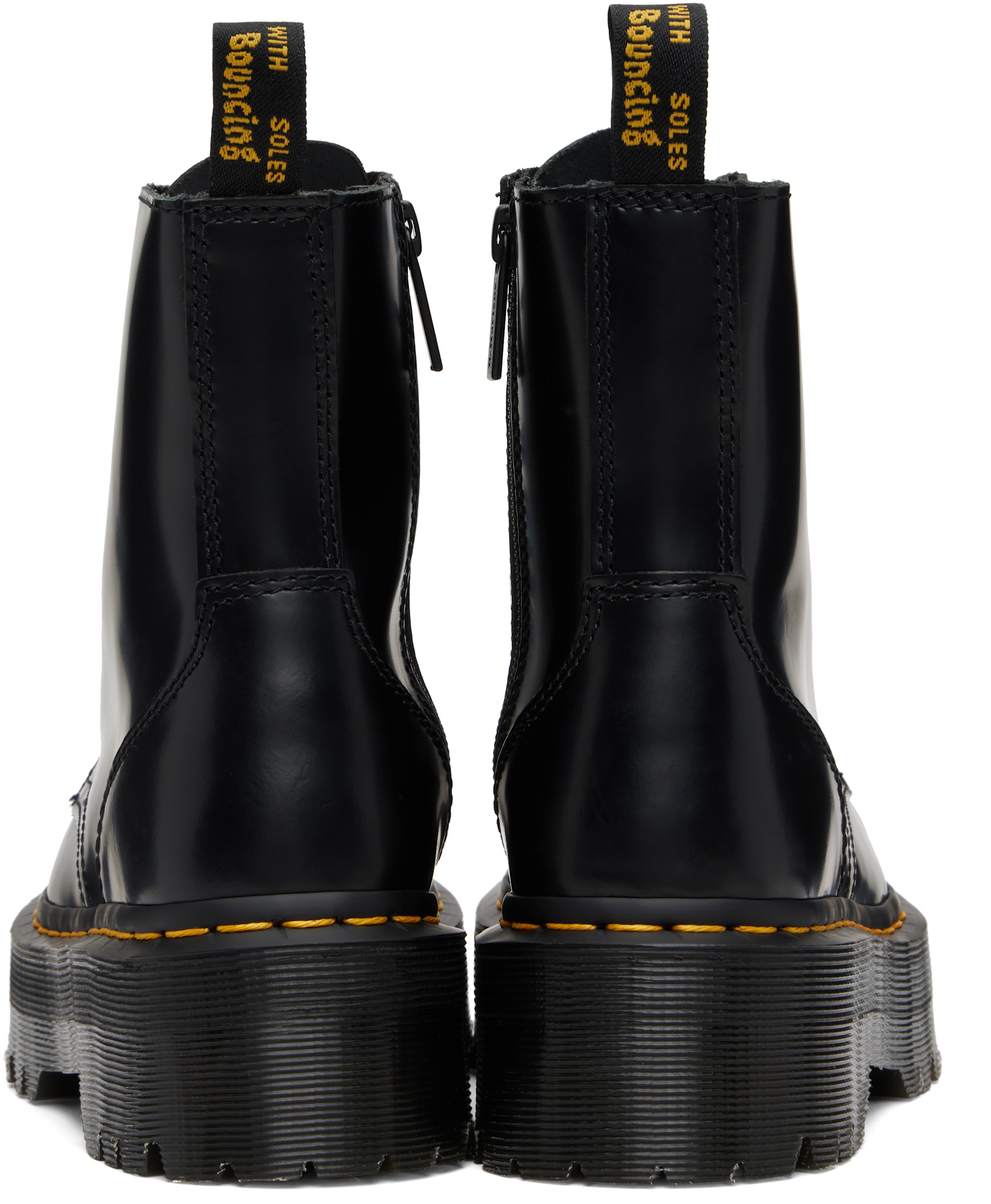 Dr. Martens: Black Jadon Boot Smooth Leather Platform Boots | SSENSE