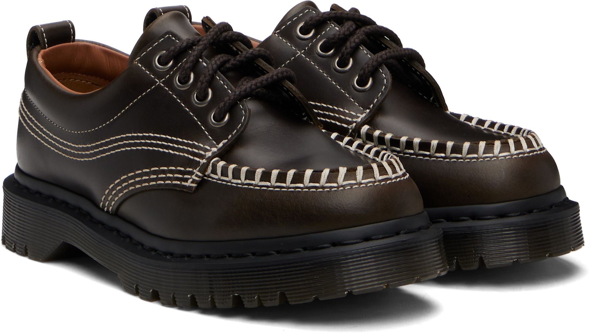Dr. Martens: Khaki Lowell Derbys | SSENSE Canada