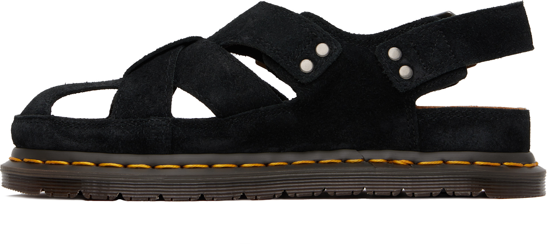 Dr. Martens: ブラック Archive スエード フィッシャーマン サンダル
