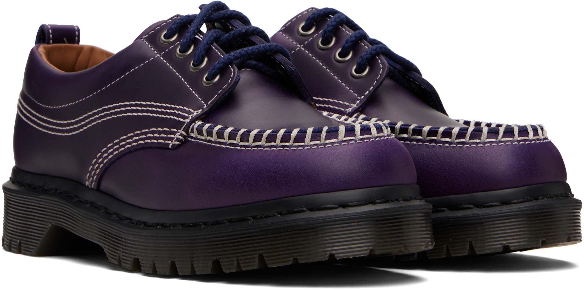 Dr. Martens: パープル Orleans Lowell レザー ダービー | SSENSE 日本
