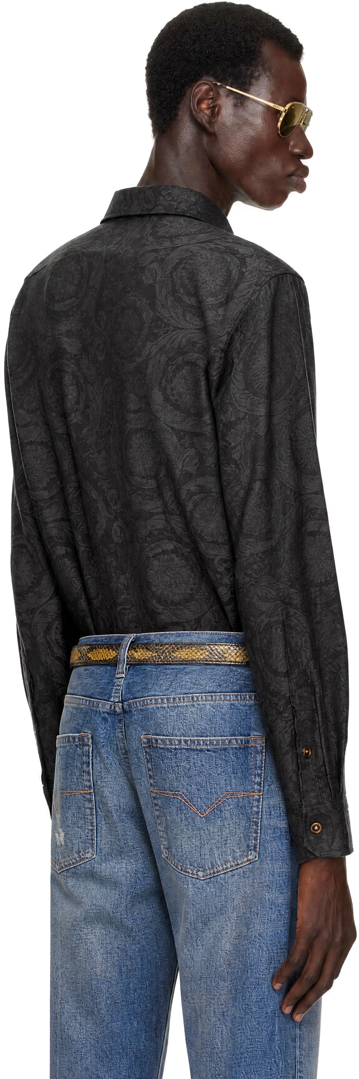 Versace - Black Barocco Jacquard Shirt