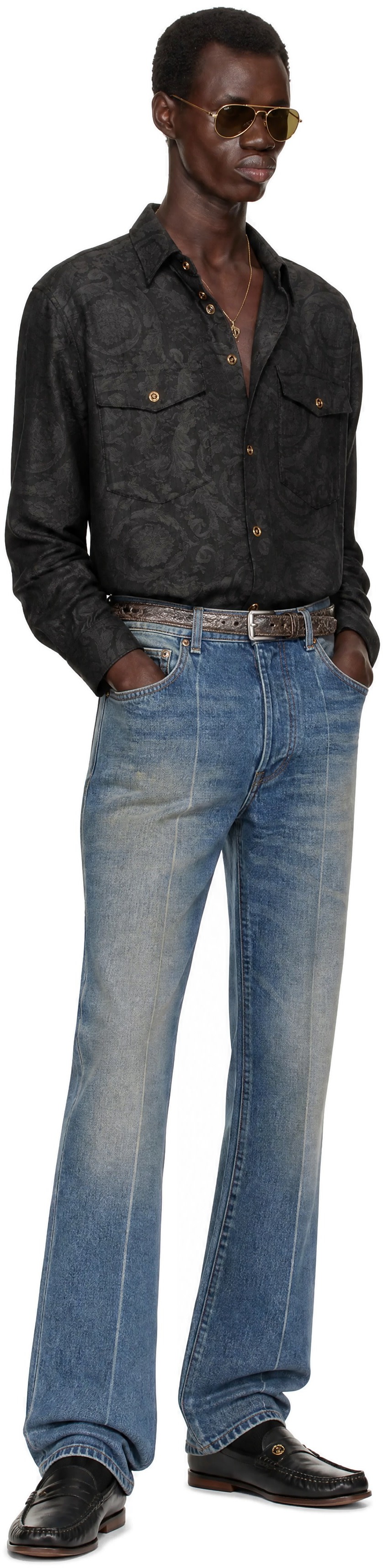 Versace - Black Barocco Jacquard Shirt