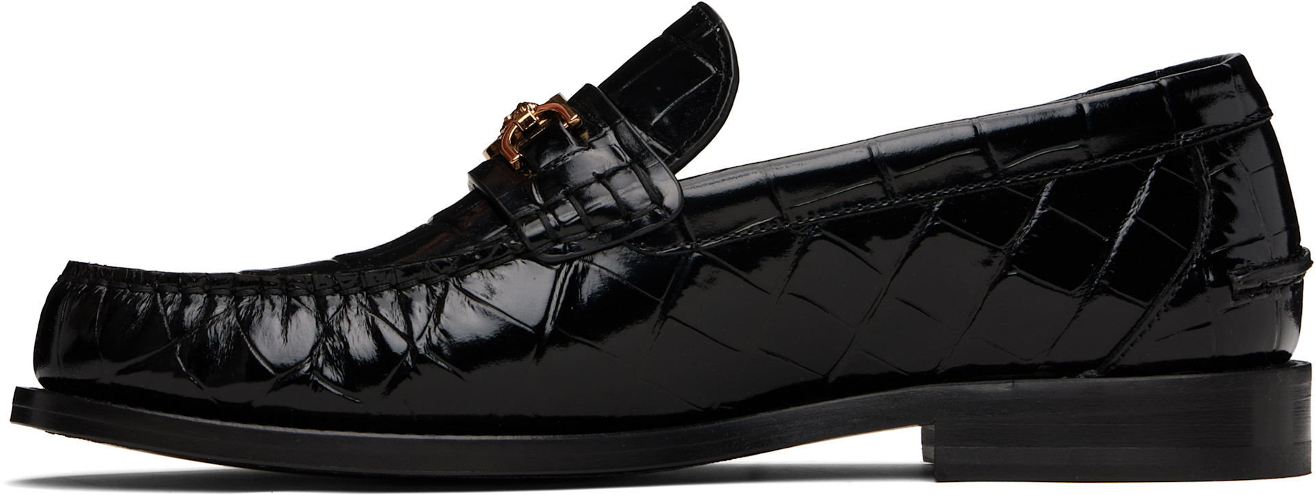 Versace - Black Croc-Effect Medusa '95 Loafers