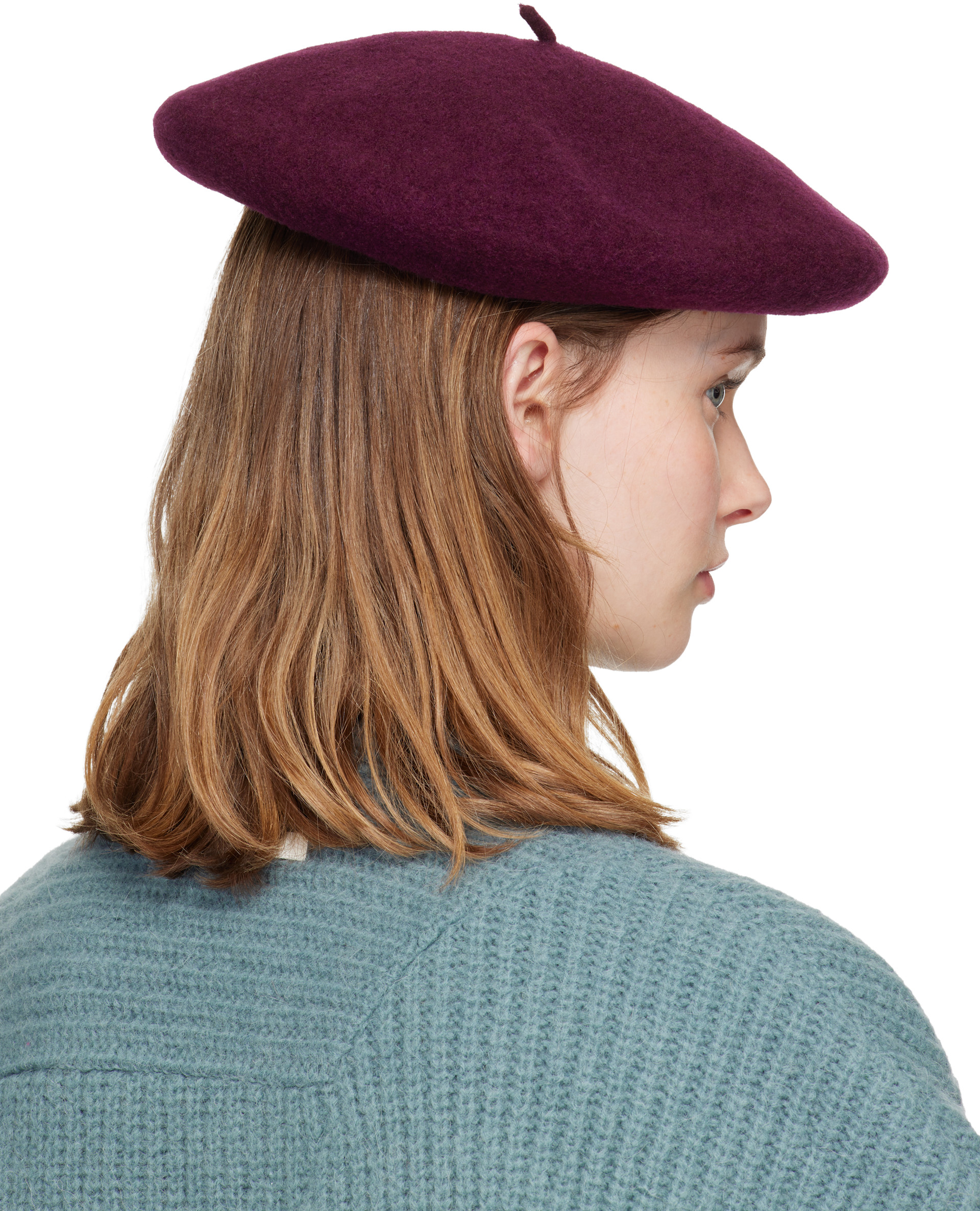 KIJIMA TAKAYUKI x KAPTAIN SUNSHINE béret UNDERCOVER: Burgundy Kijima Takayuki Edition Wool Beret | SSENSE