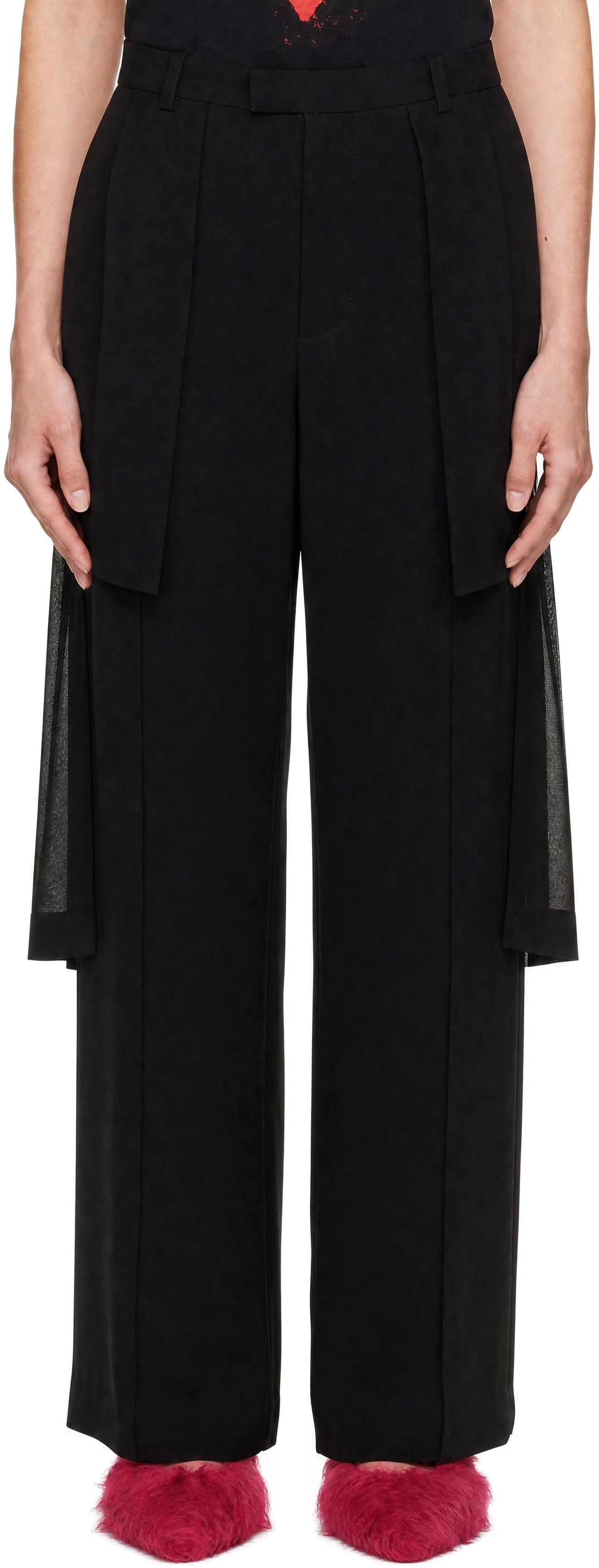 UNDERCOVER: ブラック Skirt トラウザーズ | SSENSE 日本