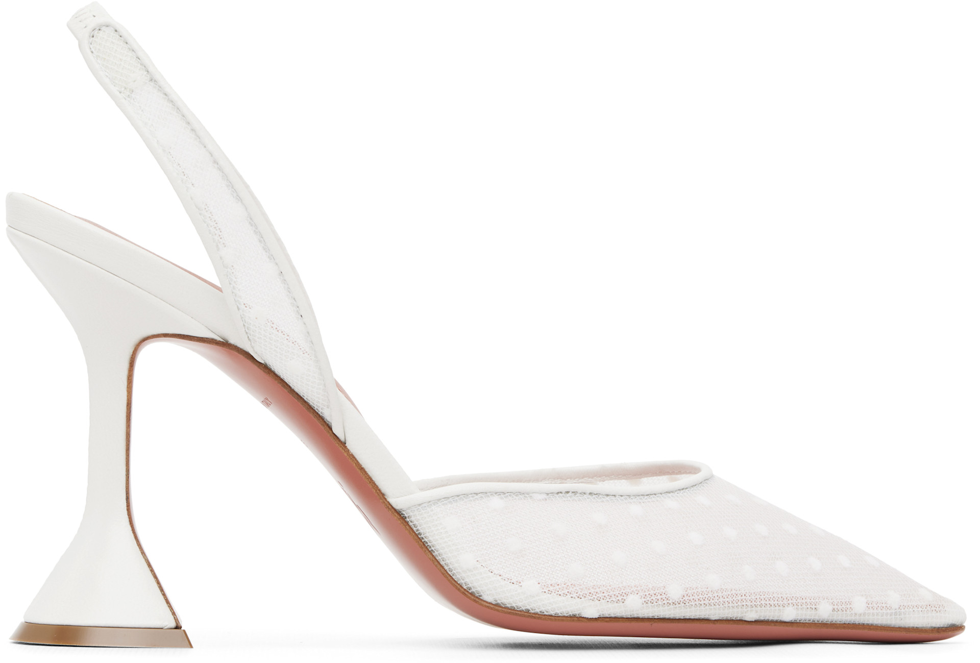 White Holli 95 Lace Sling Heels