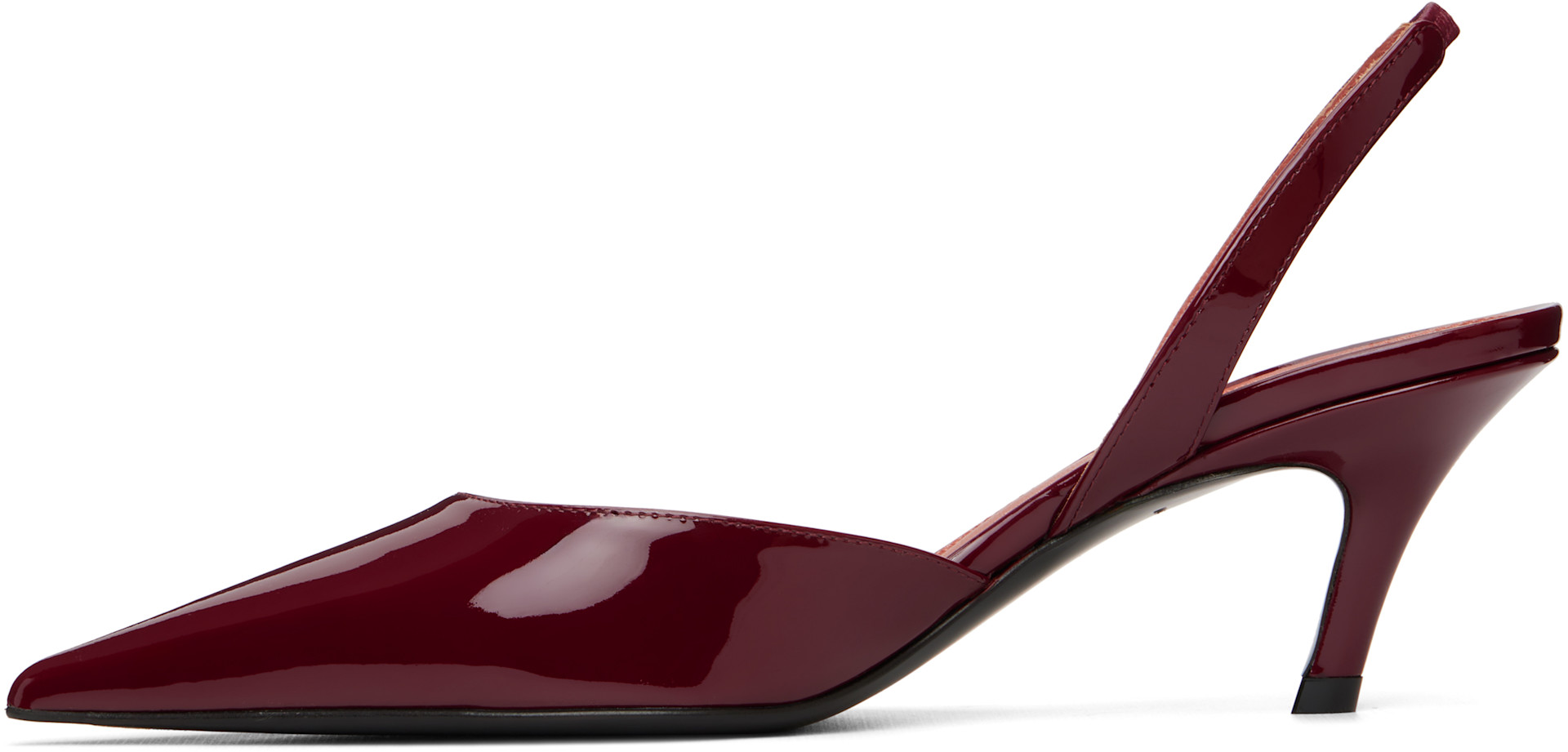 Amina Muaddi: Burgundy Sofia 60 Sling Heels | SSENSE