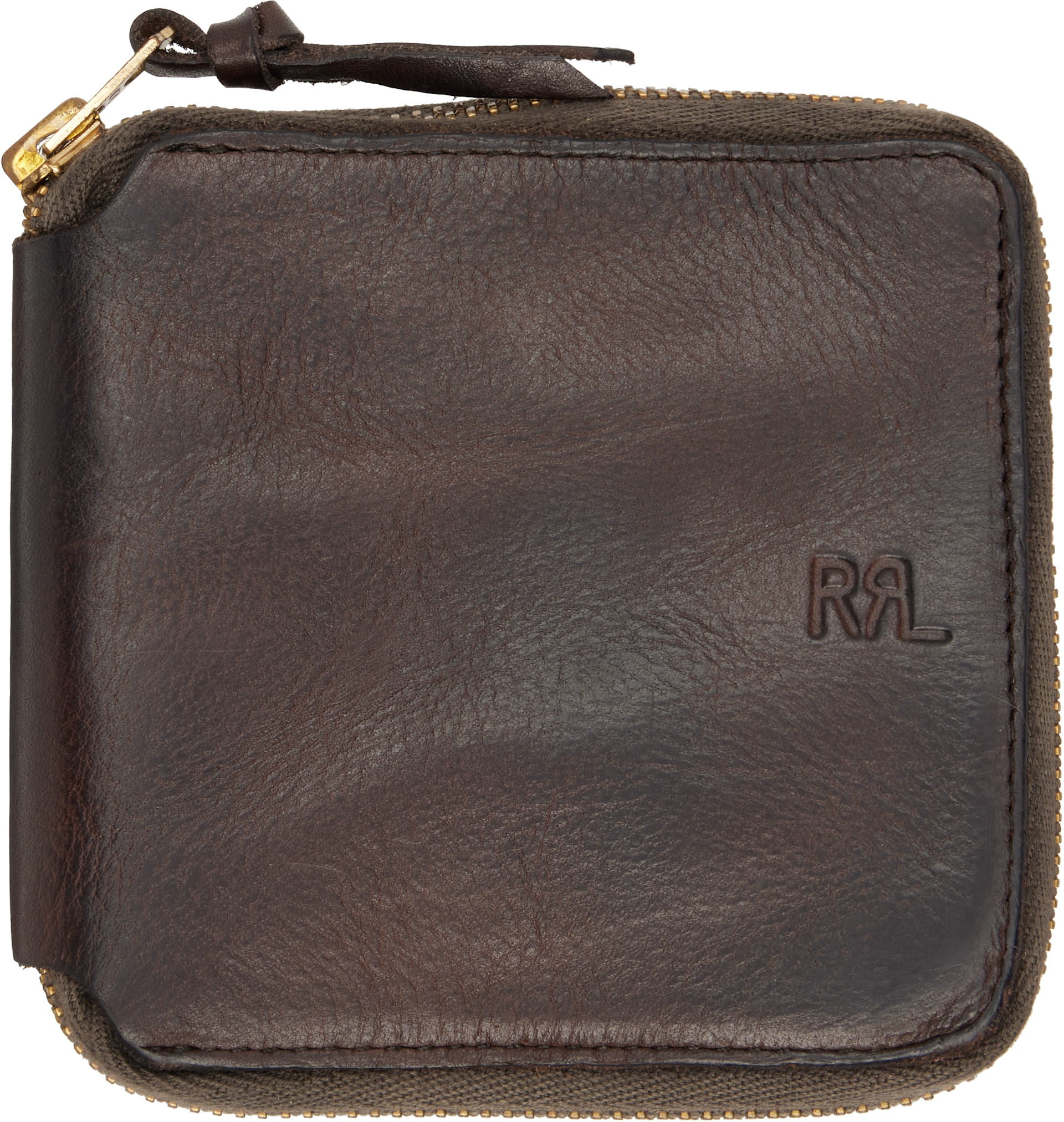RRL - Brown Leather Zip Wallet
