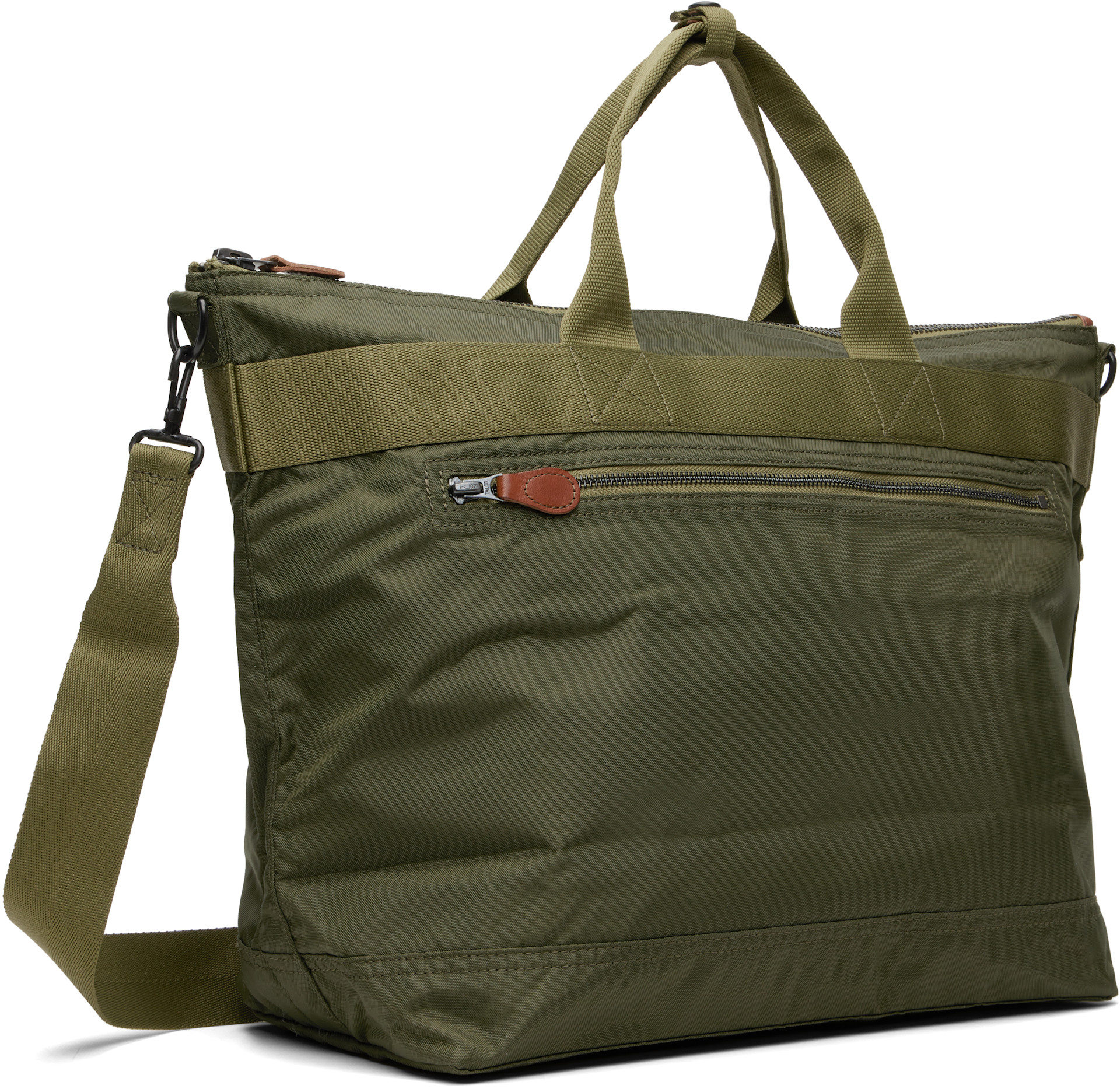 RRL: カーキ Nylon Utility メッセンジャー トートバッグ | SSENSE 日本