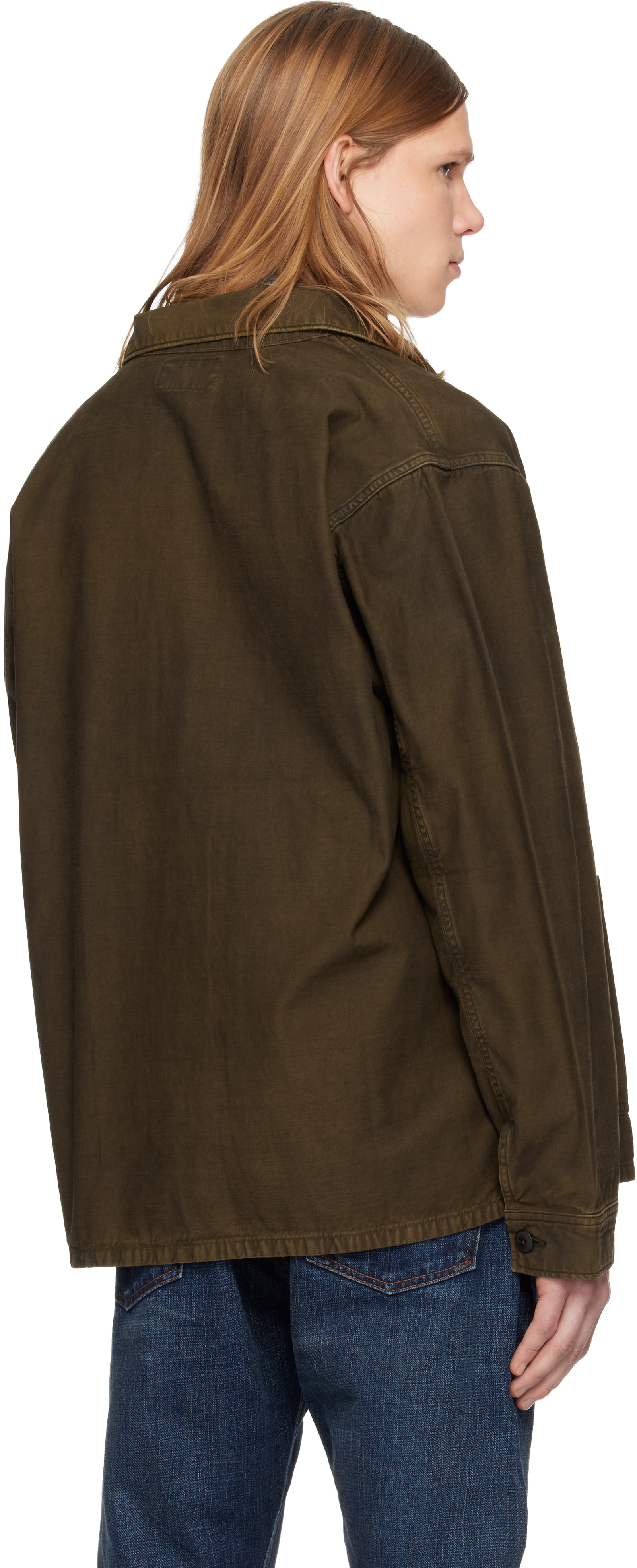 RRL: ブラウン Reverse-Sateen オーバーシャツ | SSENSE 日本