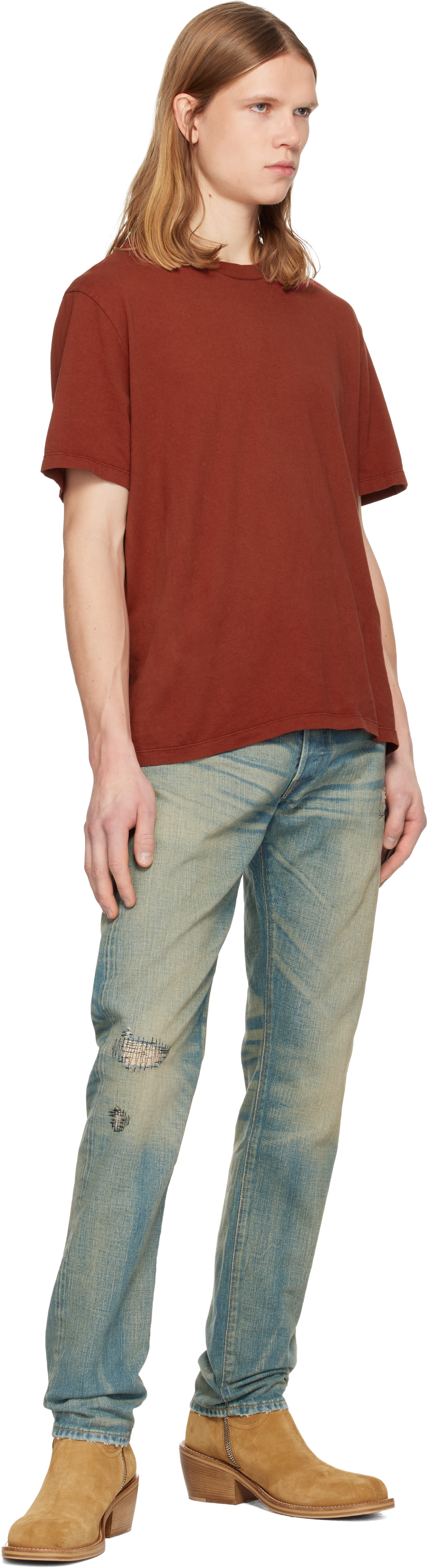 パンツ RRL DENIM PANTS SLIM STRAIGHT RRL: Blue Slim Fit Ridgway Selvedge Jeans | SSENSE Canada