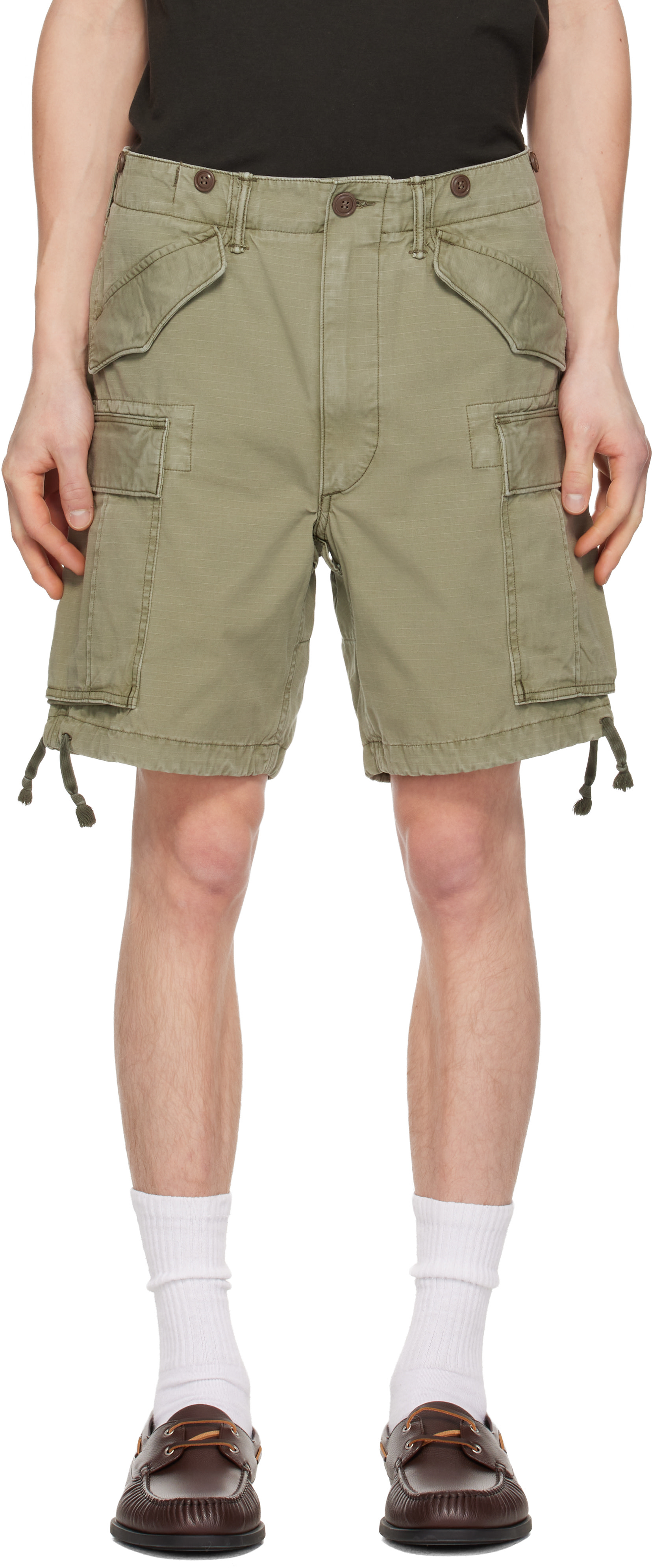 RRL: グリーン Classic Fit リップストップ カーゴショートパンツ