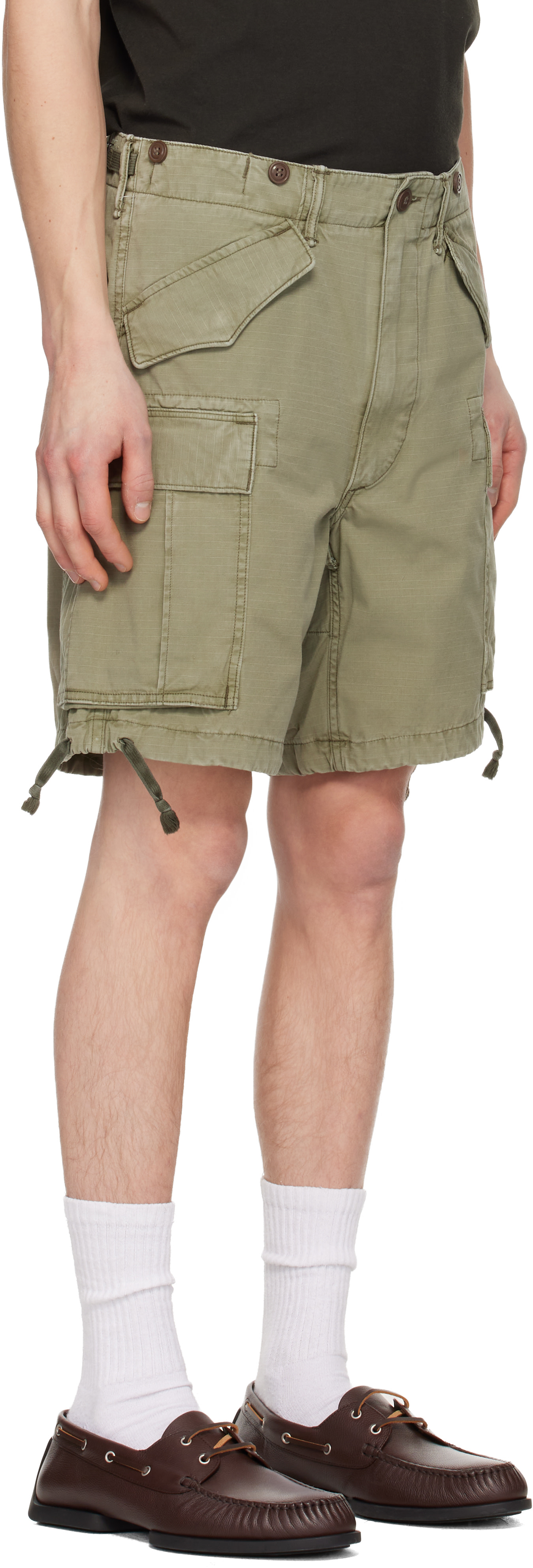 RRL: グリーン Classic Fit リップストップ カーゴショートパンツ