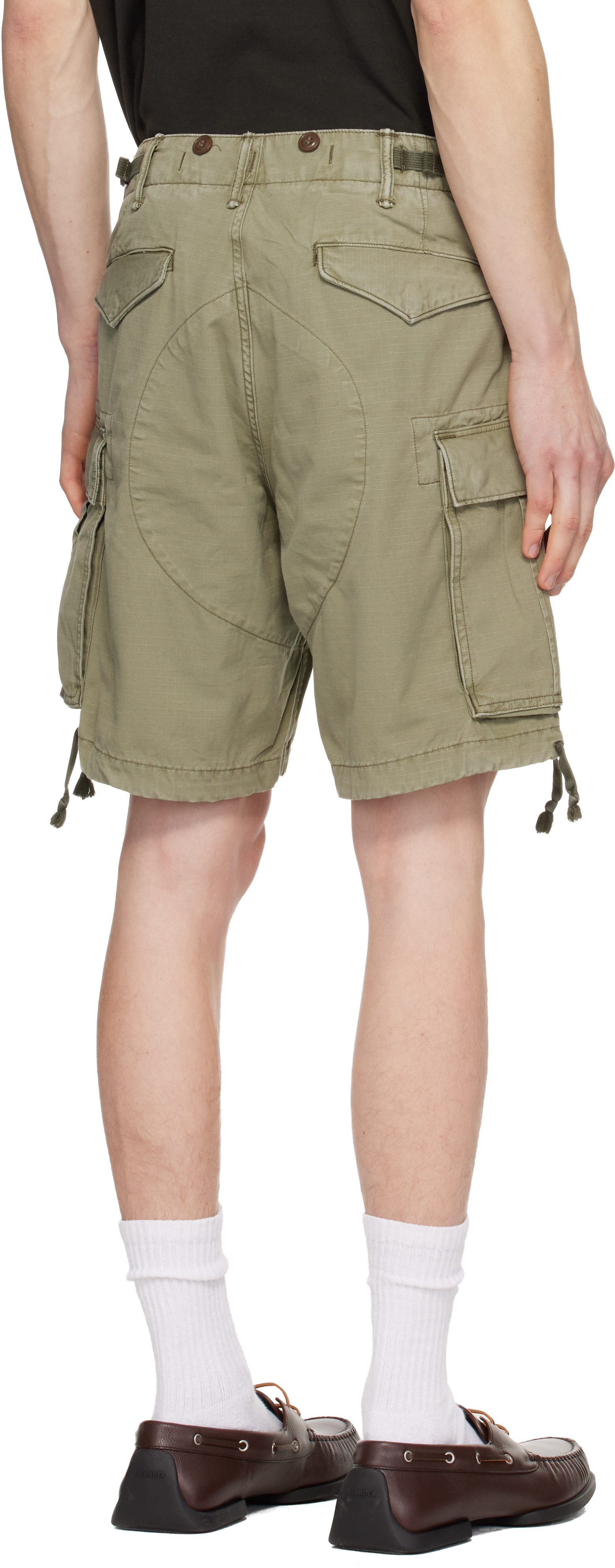 RRL: グリーン Classic Fit リップストップ カーゴショートパンツ