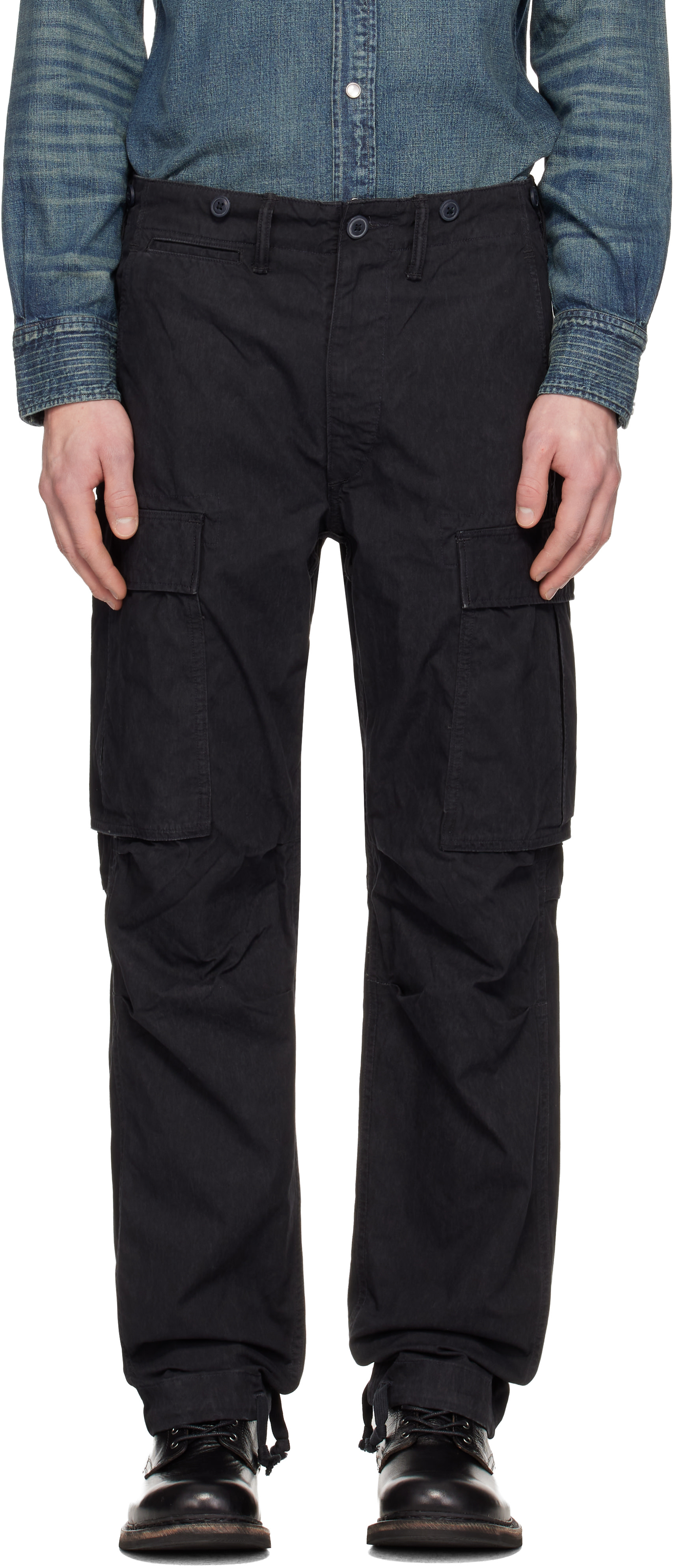 RRL: ブラック Surplus Poplin カーゴパンツ | SSENSE 日本 RRL: ブラック Surplus Poplin カーゴパンツ | SSENSE 日本