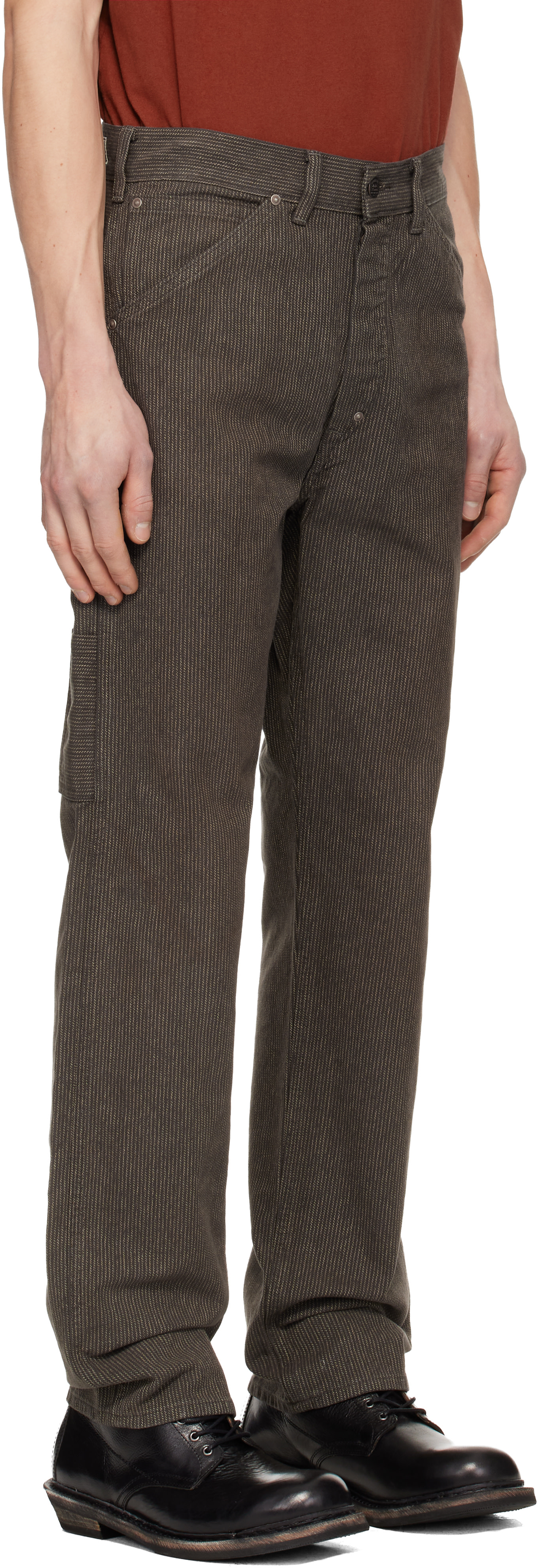 RRL: Brown Hamilton Flat Front Trousers | SSENSE