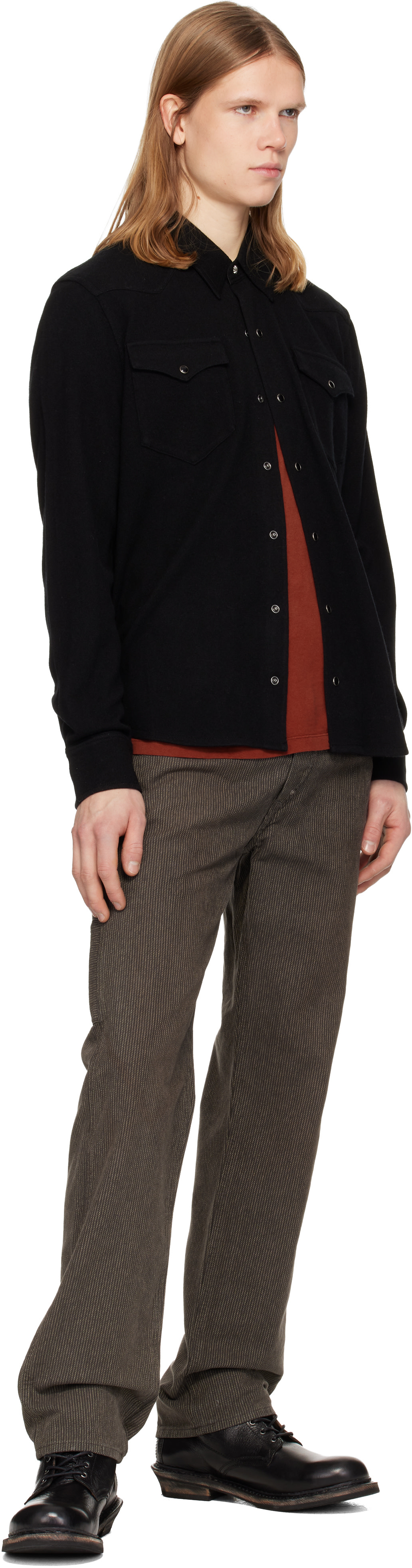 RRL: Brown Hamilton Flat Front Trousers | SSENSE