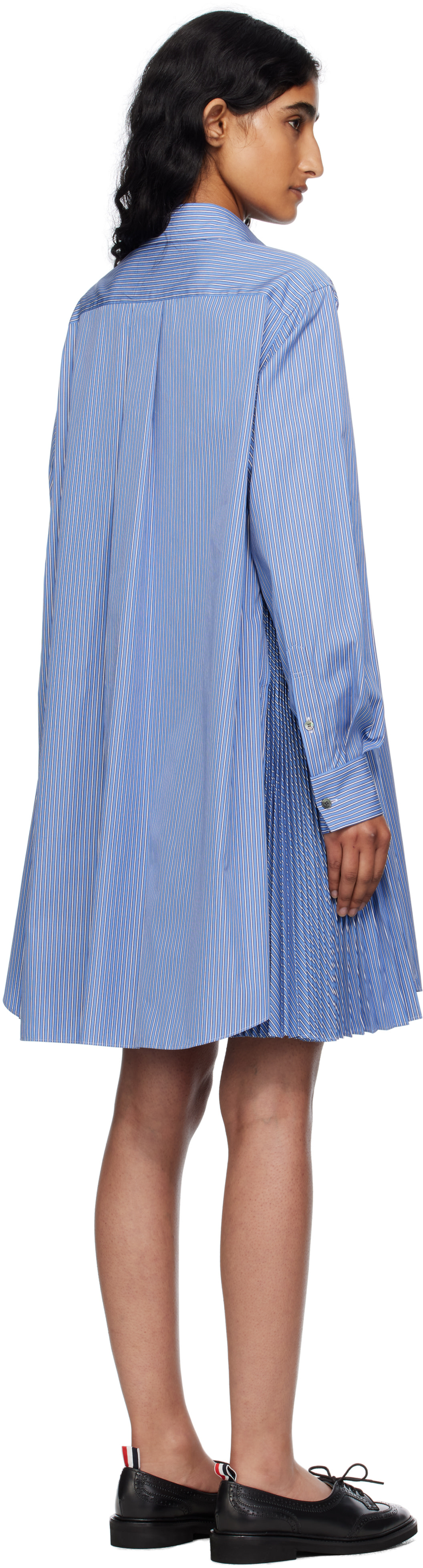 sacai - Robe courte bleue en popeline