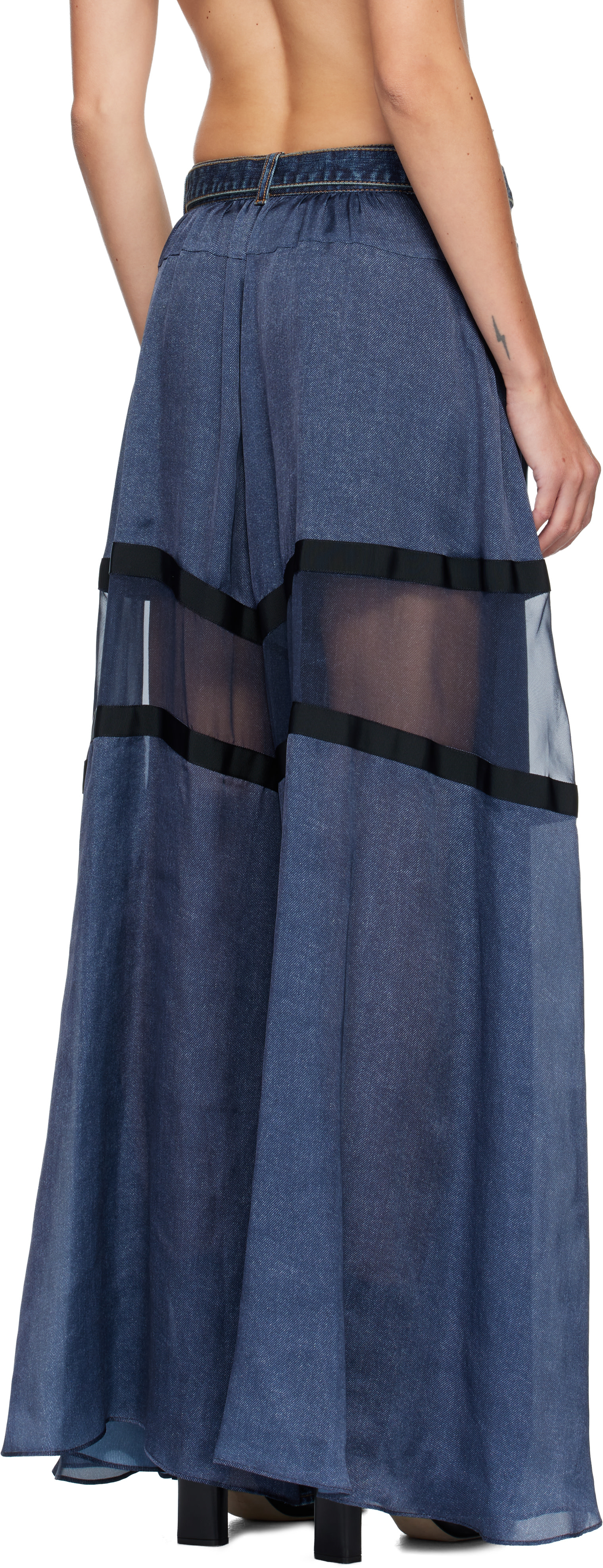 sacai: Blue Paneled Jeans | SSENSE