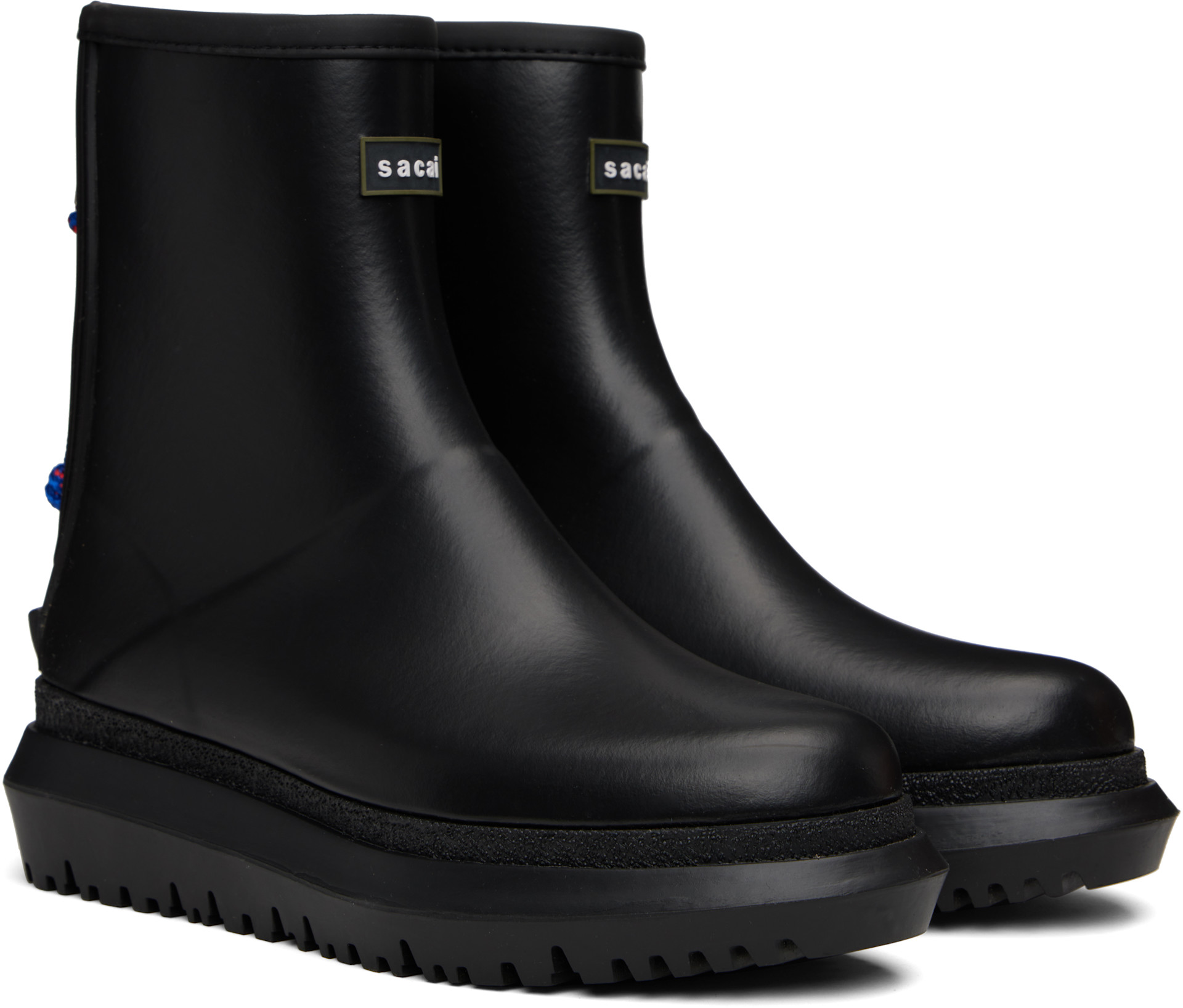 sacai - Bottes noires en caoutchouc