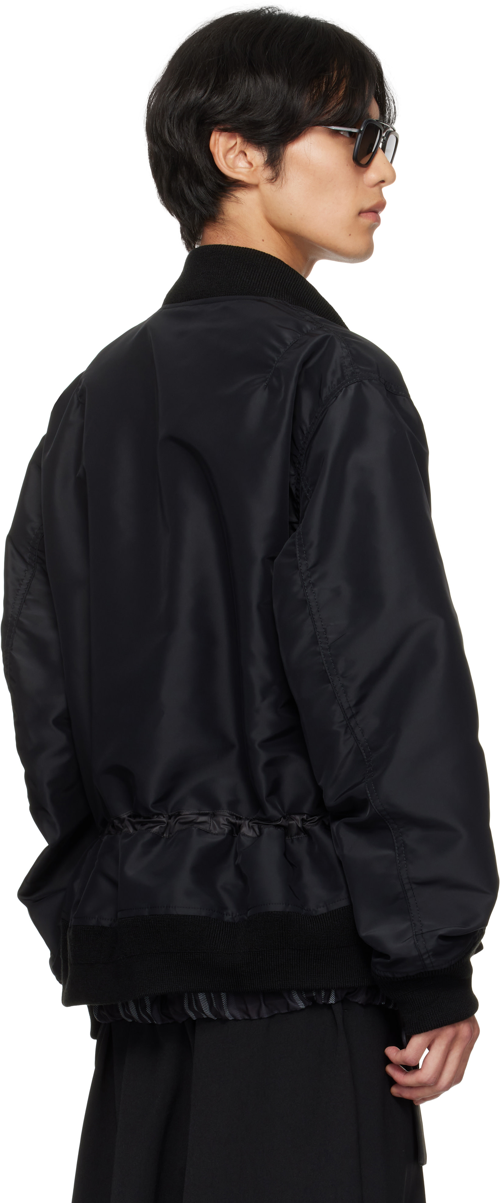 sacai: ブラック Nylon Twill ボンバージャケット | SSENSE 日本
