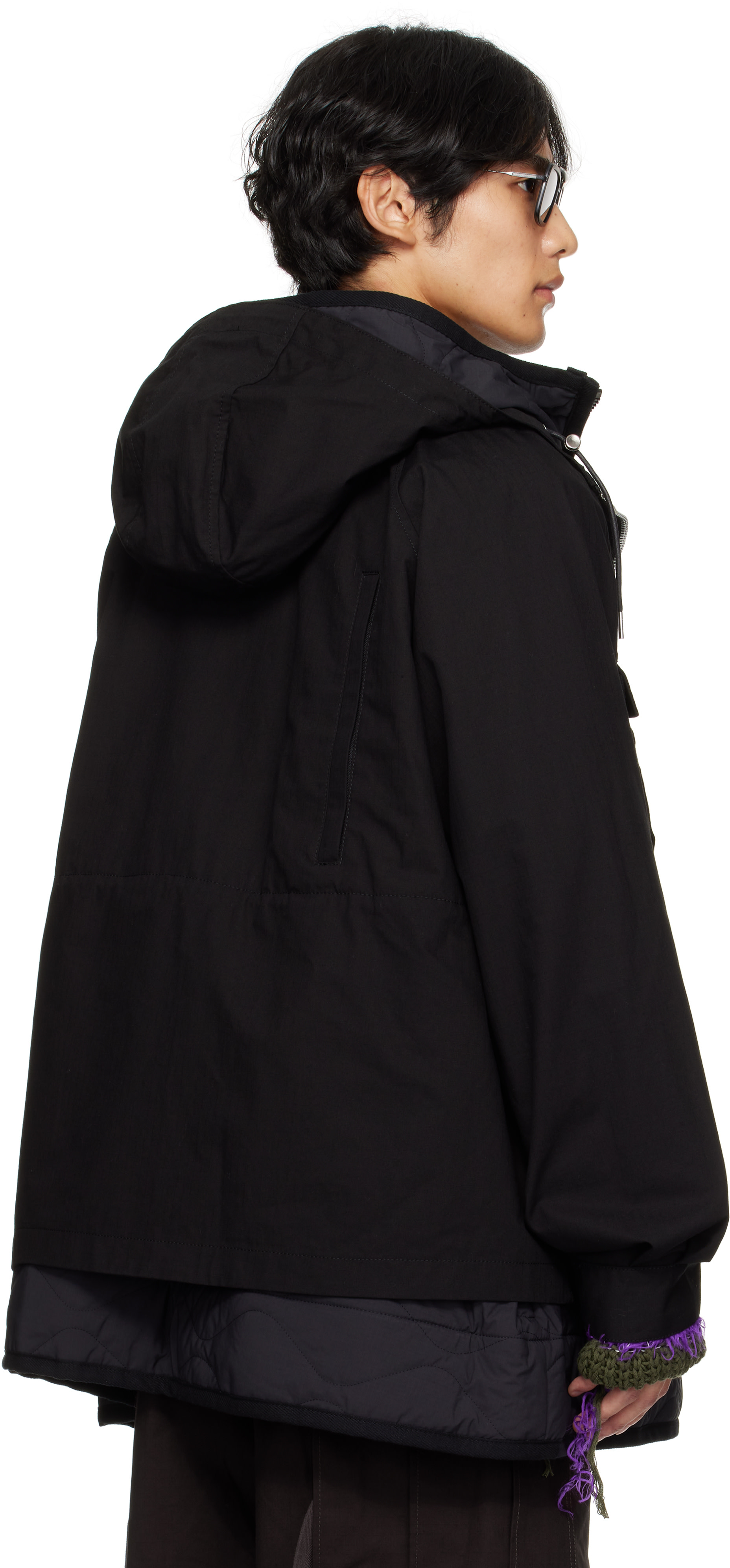 【新品未使用】sacai ブラック ミリタリージャケット　ブラック サイズ3 sacai: ブラック Rip Stop ブルゾンジャケット | SSENSE 日本
