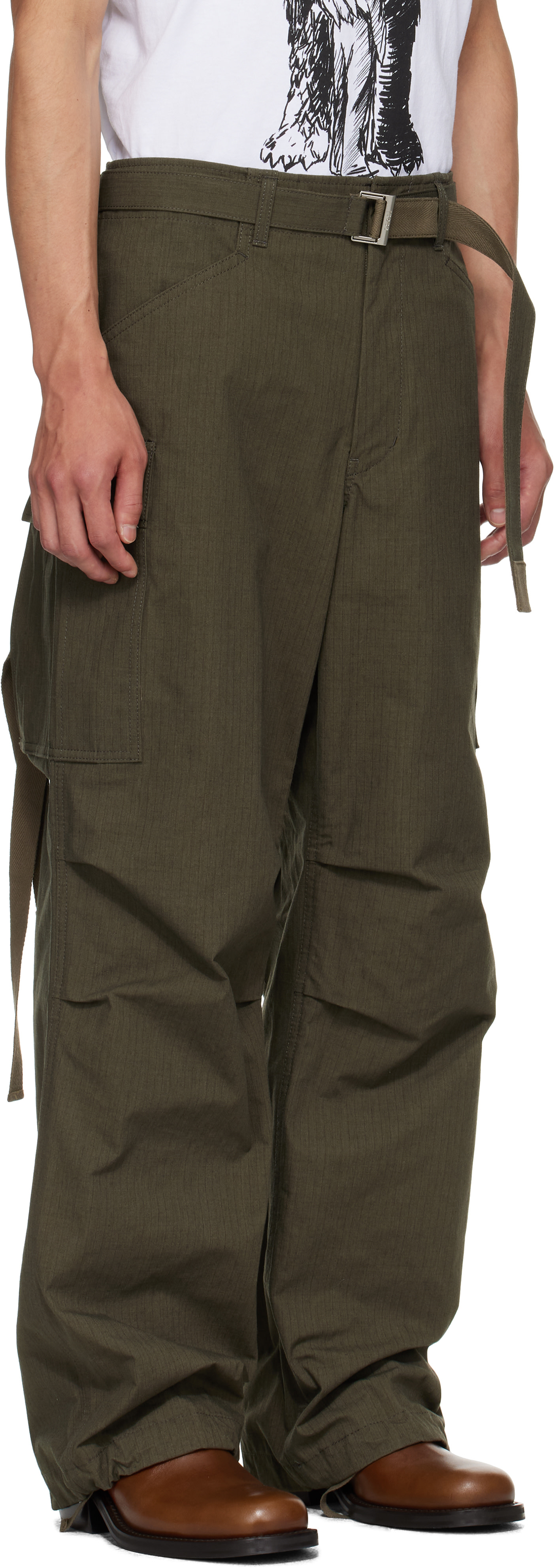 sacai - Khaki Ripstop Cargo Pants