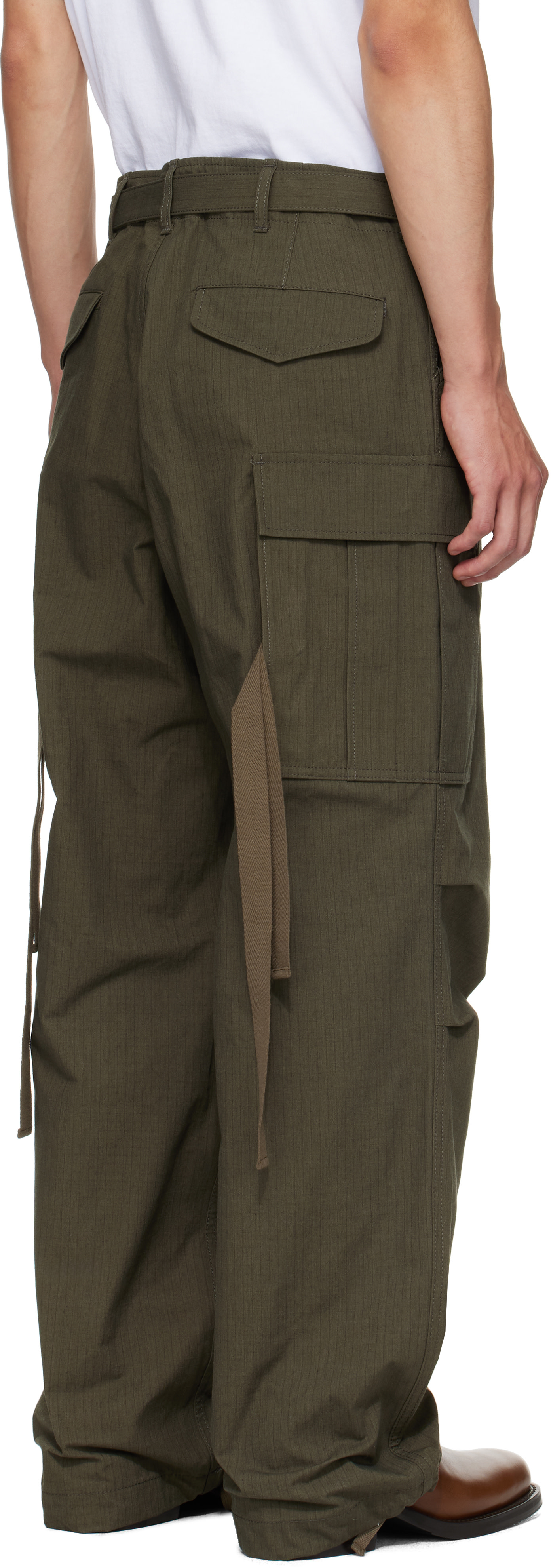 sacai: Khaki Ripstop Cargo Pants | SSENSE