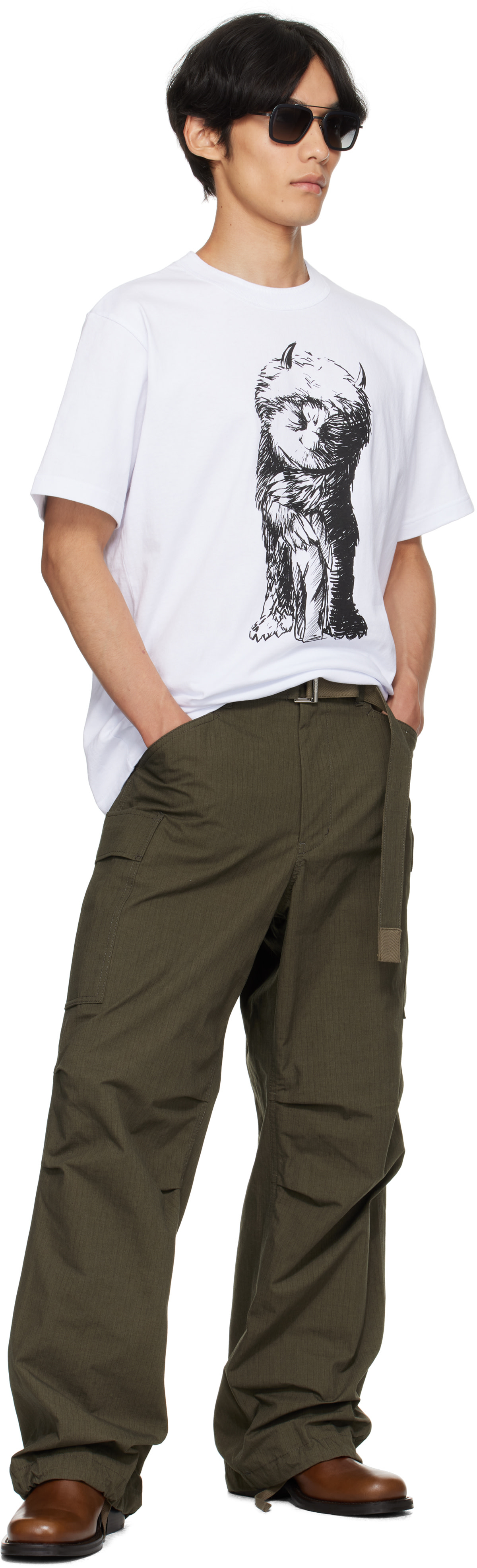 パンツ sacai cargo pants 2 sacai: Khaki Ripstop Cargo Pants | SSENSE Canada