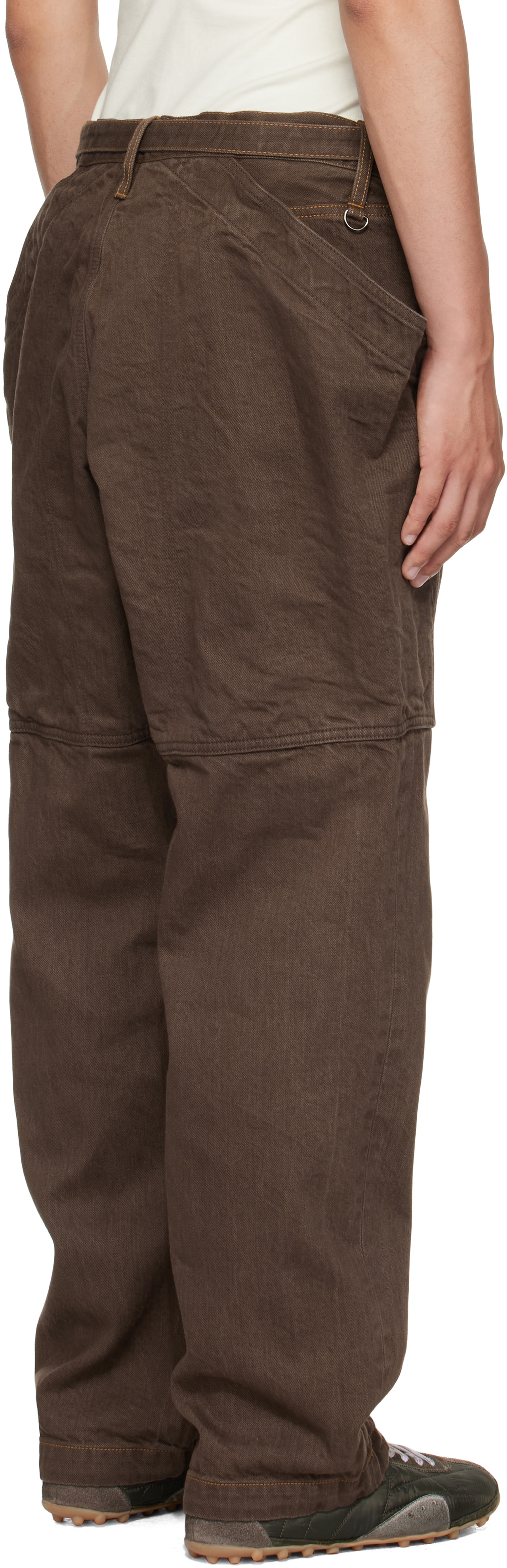 sacai: Brown Belted Denim Cargo Pants | SSENSE