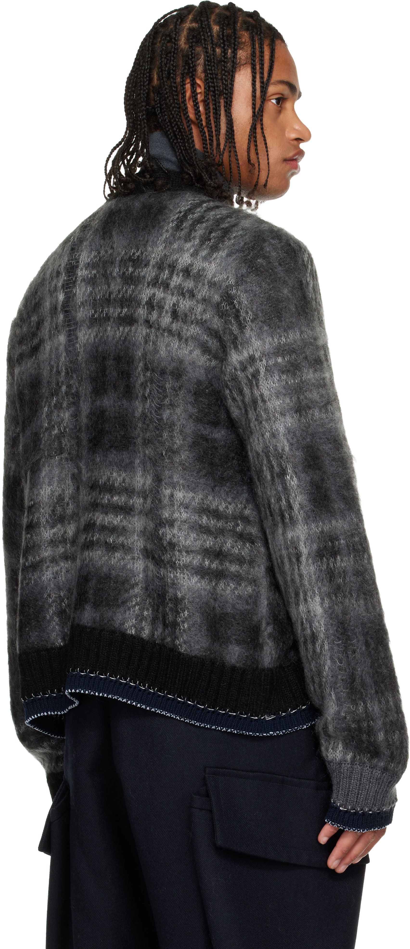 Sacai ダークグレー ケーブルニットカーディガン サカイ ダークグレー ケーブルニットカーディガン